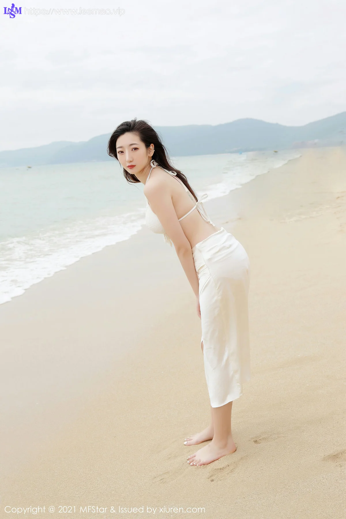 MFStar 模范学院 Vol.464  安琪yee 沙滩白色比基尼 - 5