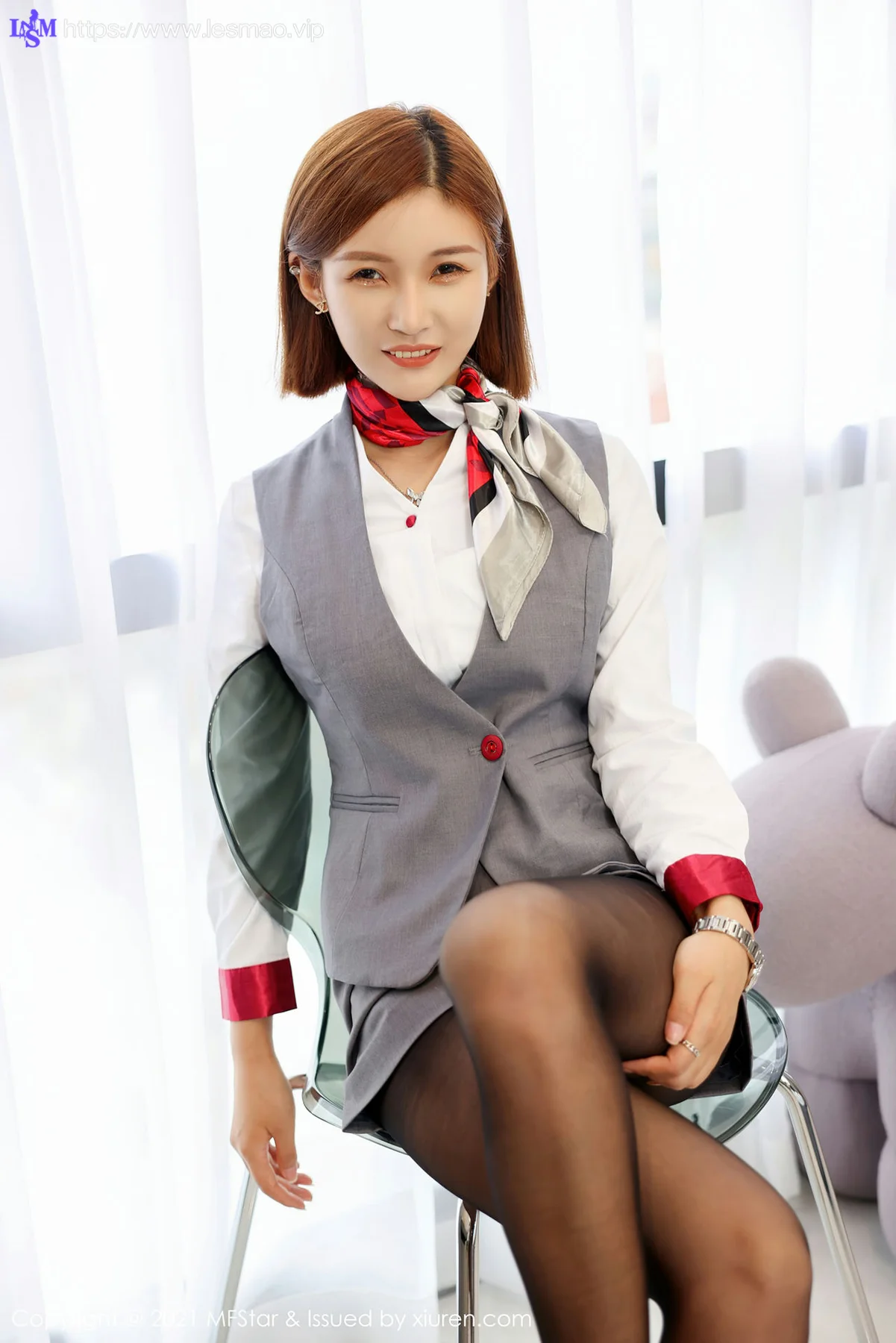 MFStar 模范学院 Vol.539 新人模特短发美女 王蜜 第二套写真 - 3