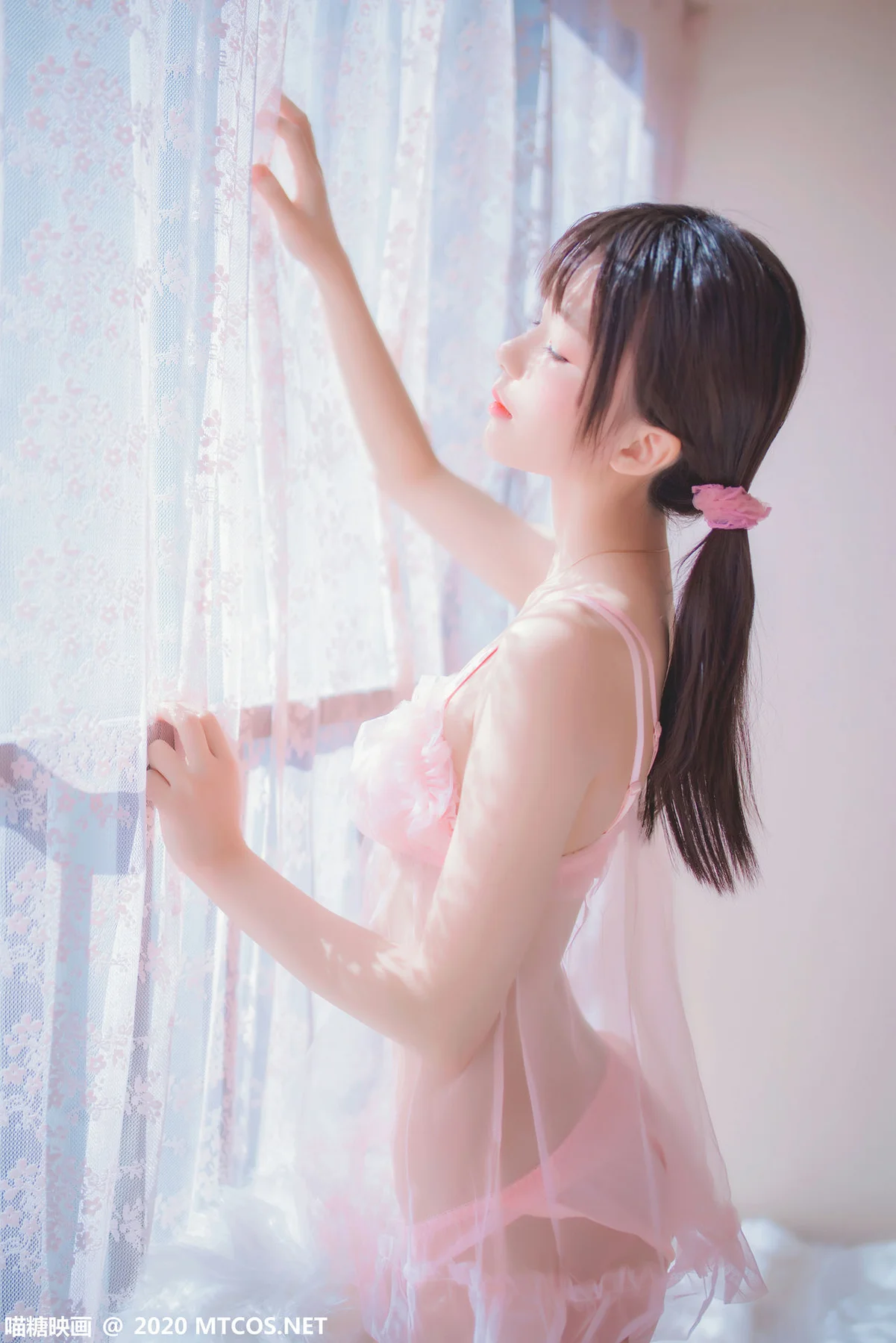 MTYH 喵糖映画 Vol.189  粉系轻纱 马尾少女 - 8