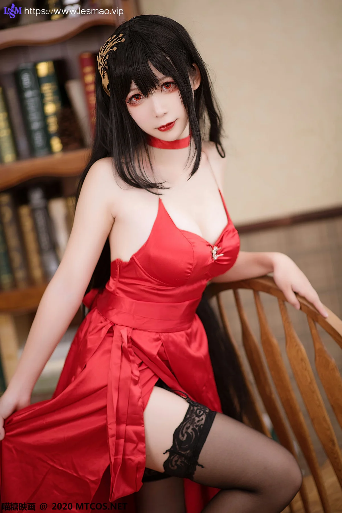 MTYH 喵糖映画 Vol.210  贝法红蓝礼服 - 6