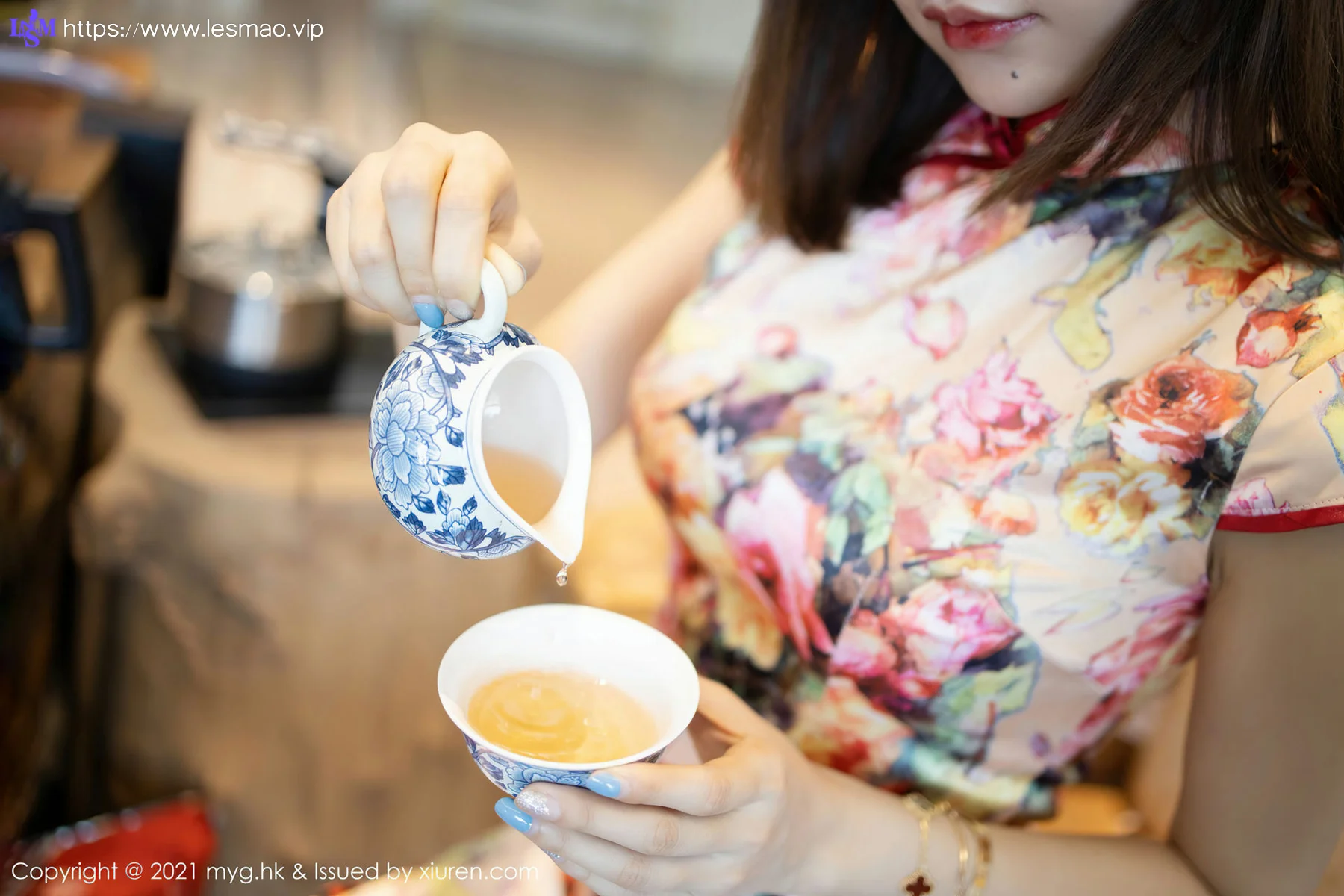 MyGirl 美媛馆 Vol.508 浪漫旗袍 绮里嘉Carina 蕾丝内衣丝袜 - 5