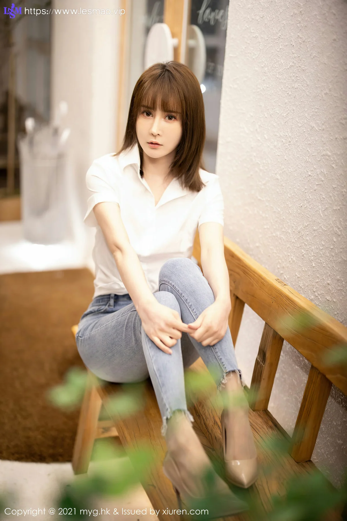 MyGirl 美媛馆 Vol.540 白衬衫与直爽牛仔裤 蔡文钰Abby 江浙沪旅拍写真 - 2