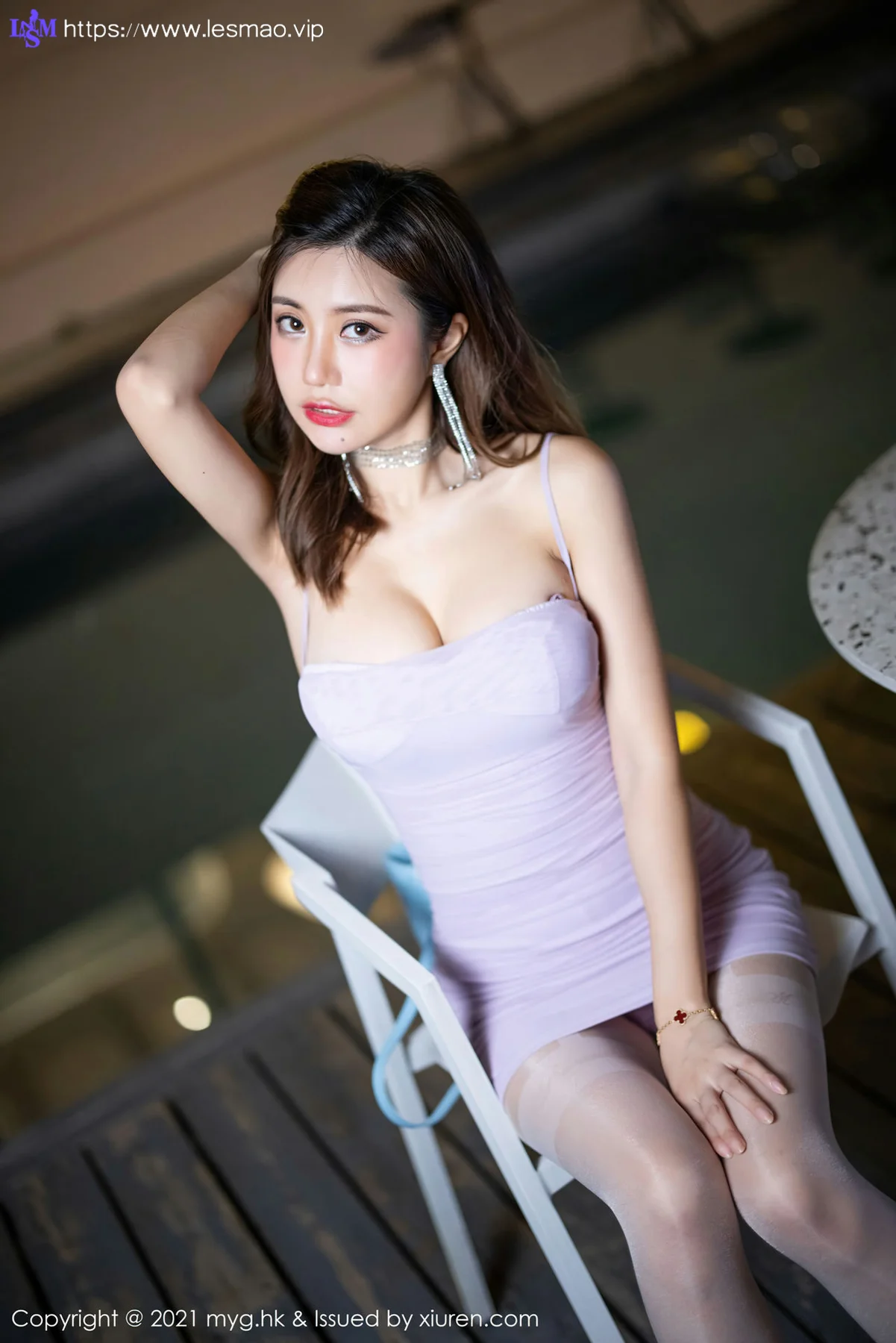 MyGirl 美媛馆 Vol.593 绮里嘉Carina 紫色内衣 - 8