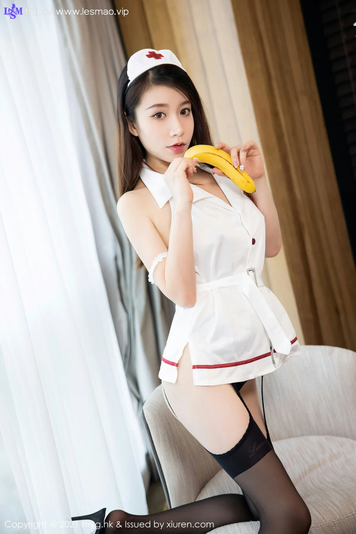 MyGirl 美媛馆 Vol.595 白色护士制服 vetiver嘉宝贝儿 性感旅拍 - 8