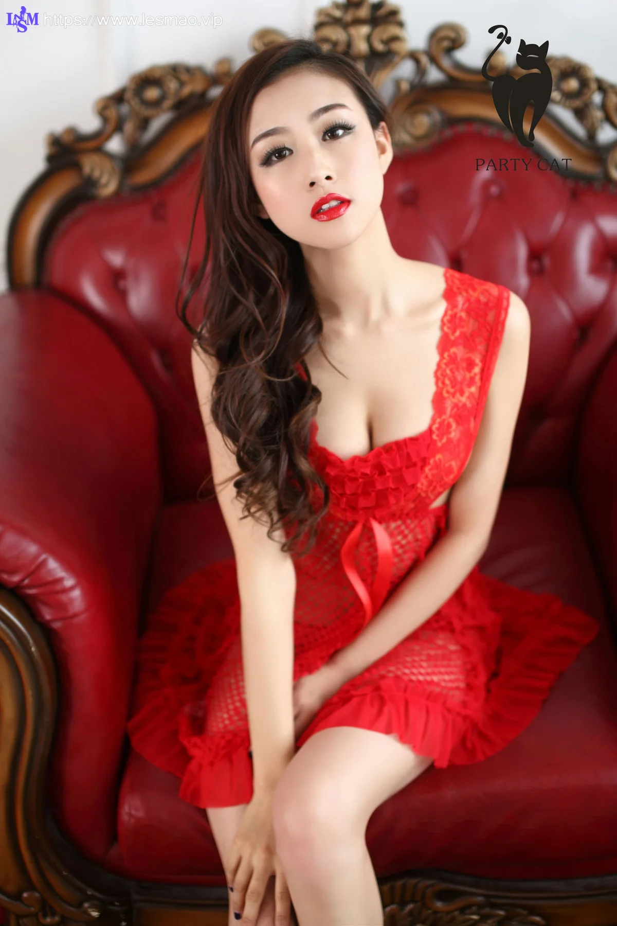 PartyCat 轰趴猫 No.025 Modo 红裙美女女郎 - 1