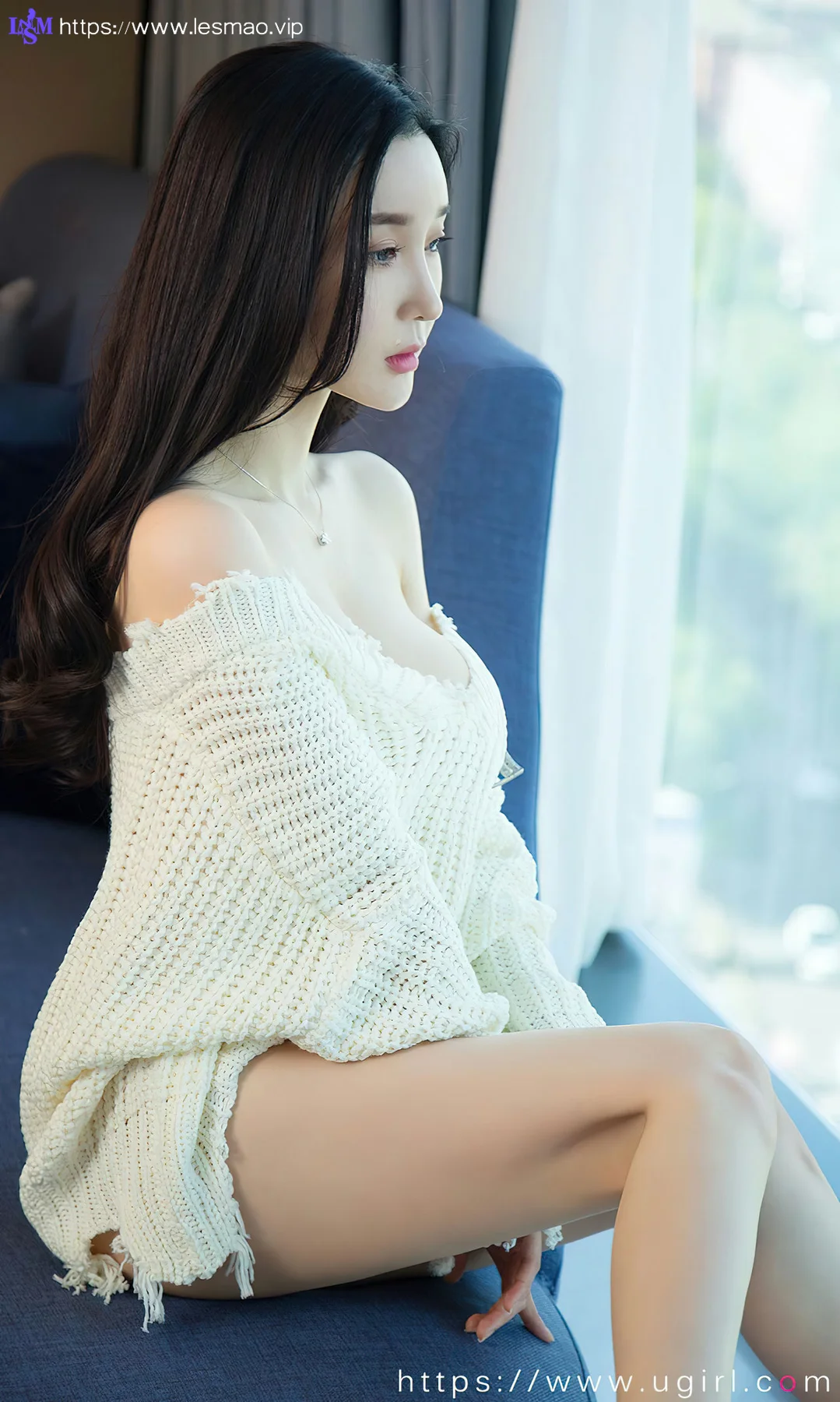 UGirls 爱尤物 No.2755  夏美 白色毛衣 - 1