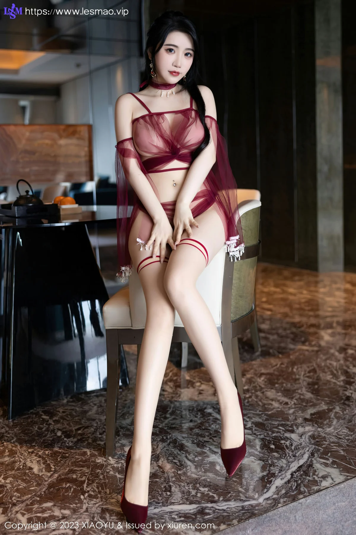 XIAOYU  语画界 Vol.1010  Cherry樱桃酱 红色飘纱服饰杭州旅拍写真2 - 6