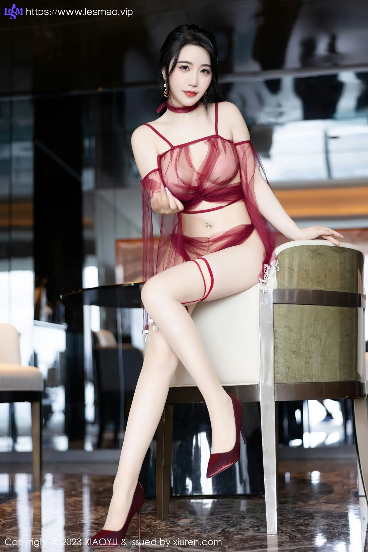 XIAOYU  语画界 Vol.1010  Cherry樱桃酱 红色飘纱服饰杭州旅拍写真2 - 8