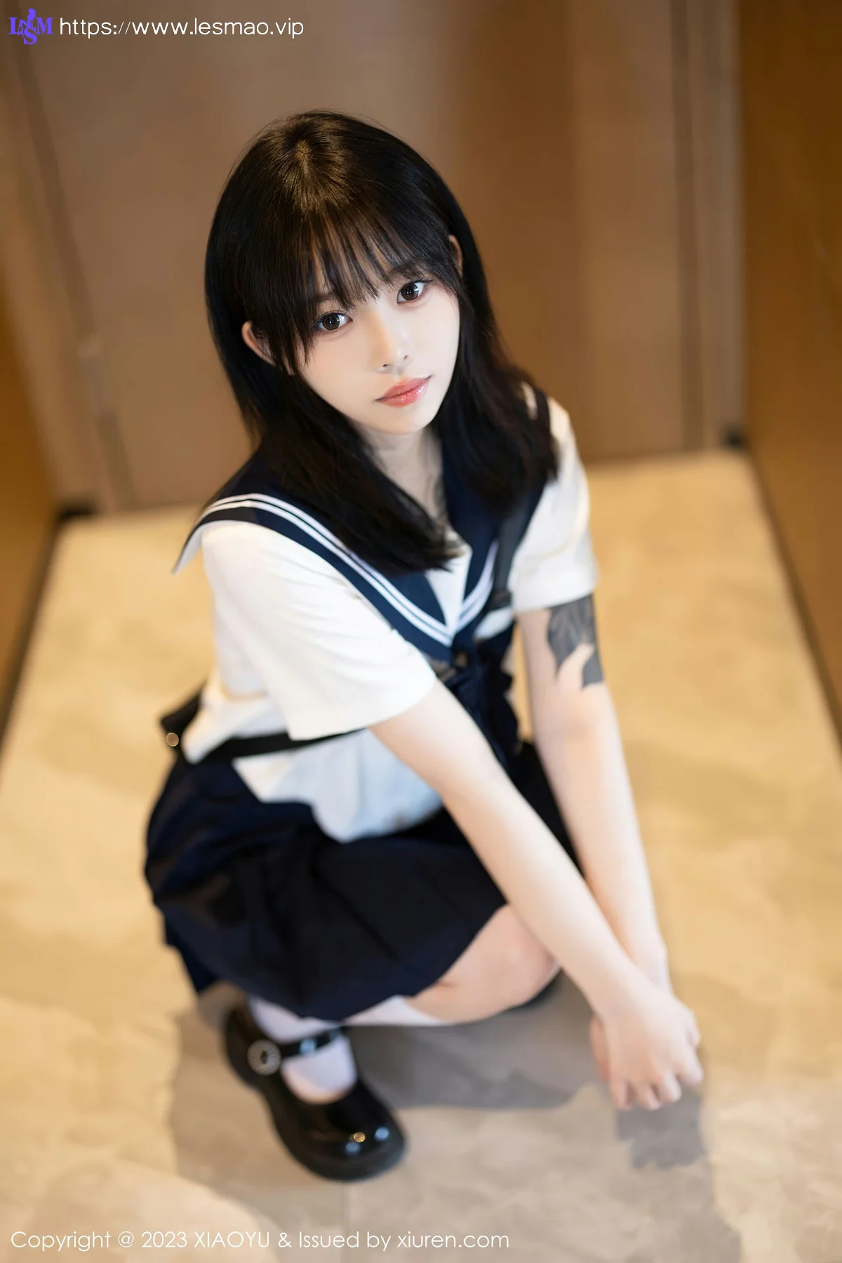 XIAOYU  语画  Vol.1087 奶瓶. 白色学妹服饰性感写真 - 1