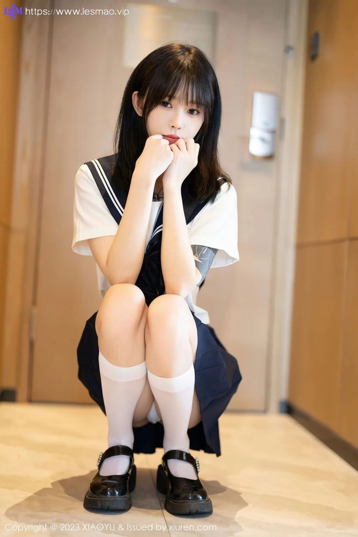 XIAOYU  语画  Vol.1087 奶瓶. 白色学妹服饰性感写真 - 4