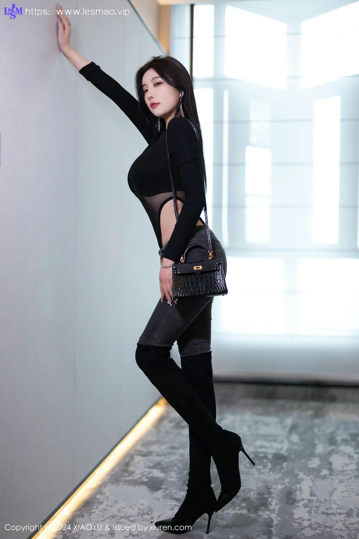 XIAOYU  语画  Vol.1243 杨晨晨Yome 黑色网状哈尔滨旅拍写真11 - 3