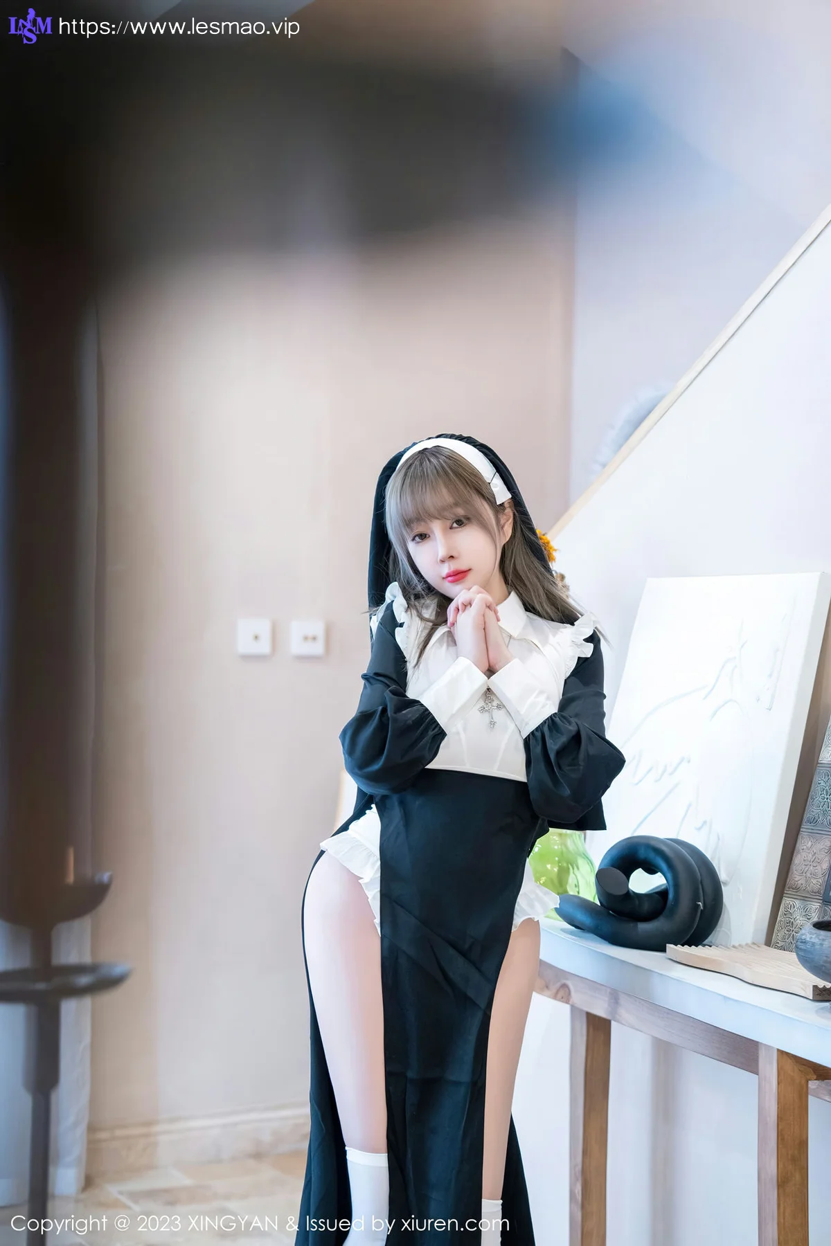 XINGYAN 星颜社 Vol.187 王雨纯 性感黑色修女性感写真 - 2