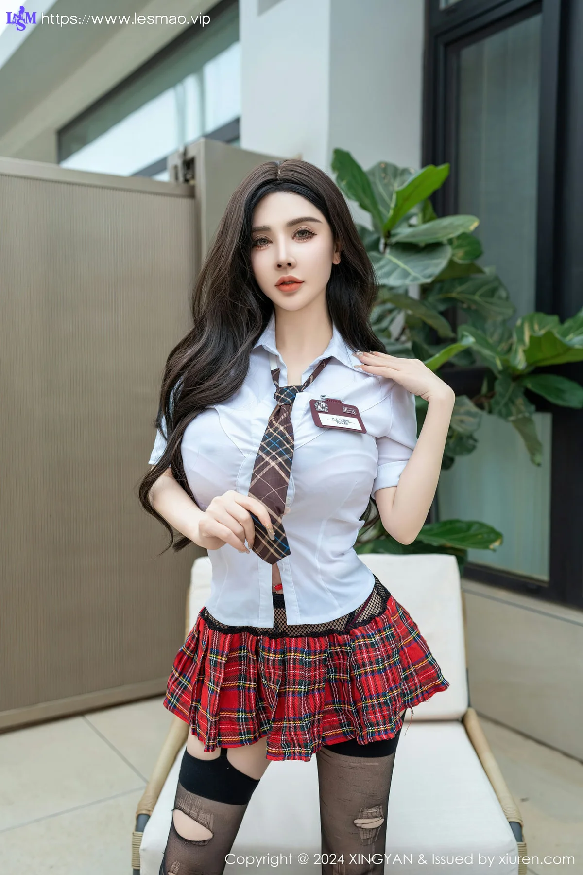 XINGYAN 星颜社 Vol.228 潘思沁 红色格子裙性感写真222 - 5