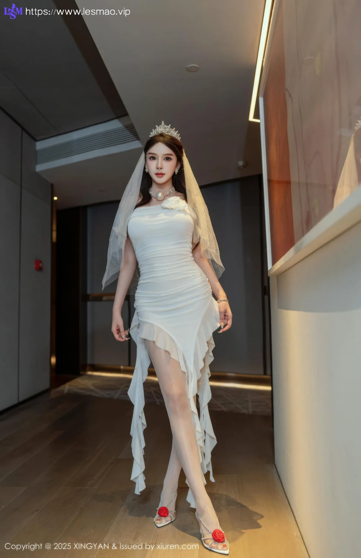 XINGYAN 星颜社 Vol.388 李丽莎 白色婚纱熟女姿态 - 4