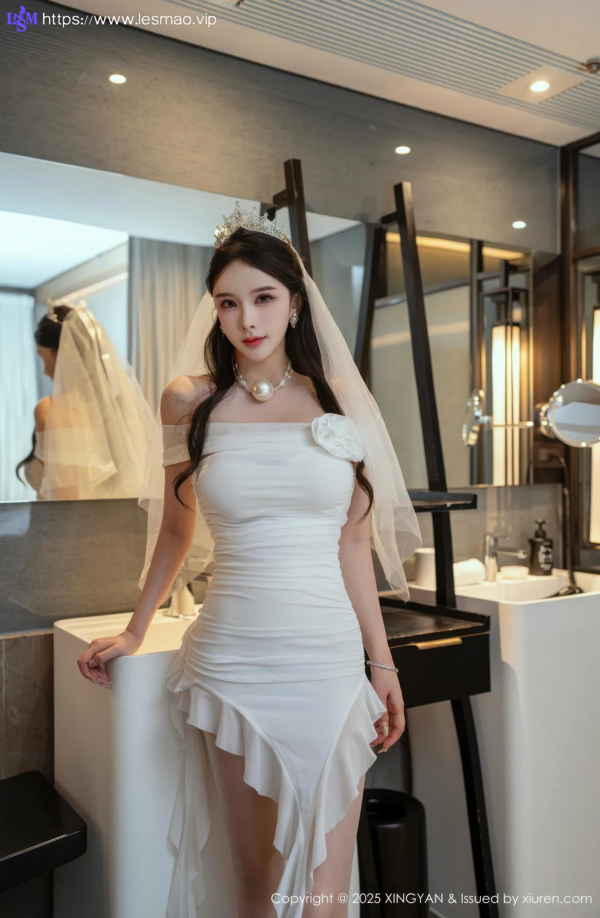 XINGYAN 星颜社 Vol.388 李丽莎 白色婚纱熟女姿态 - 5