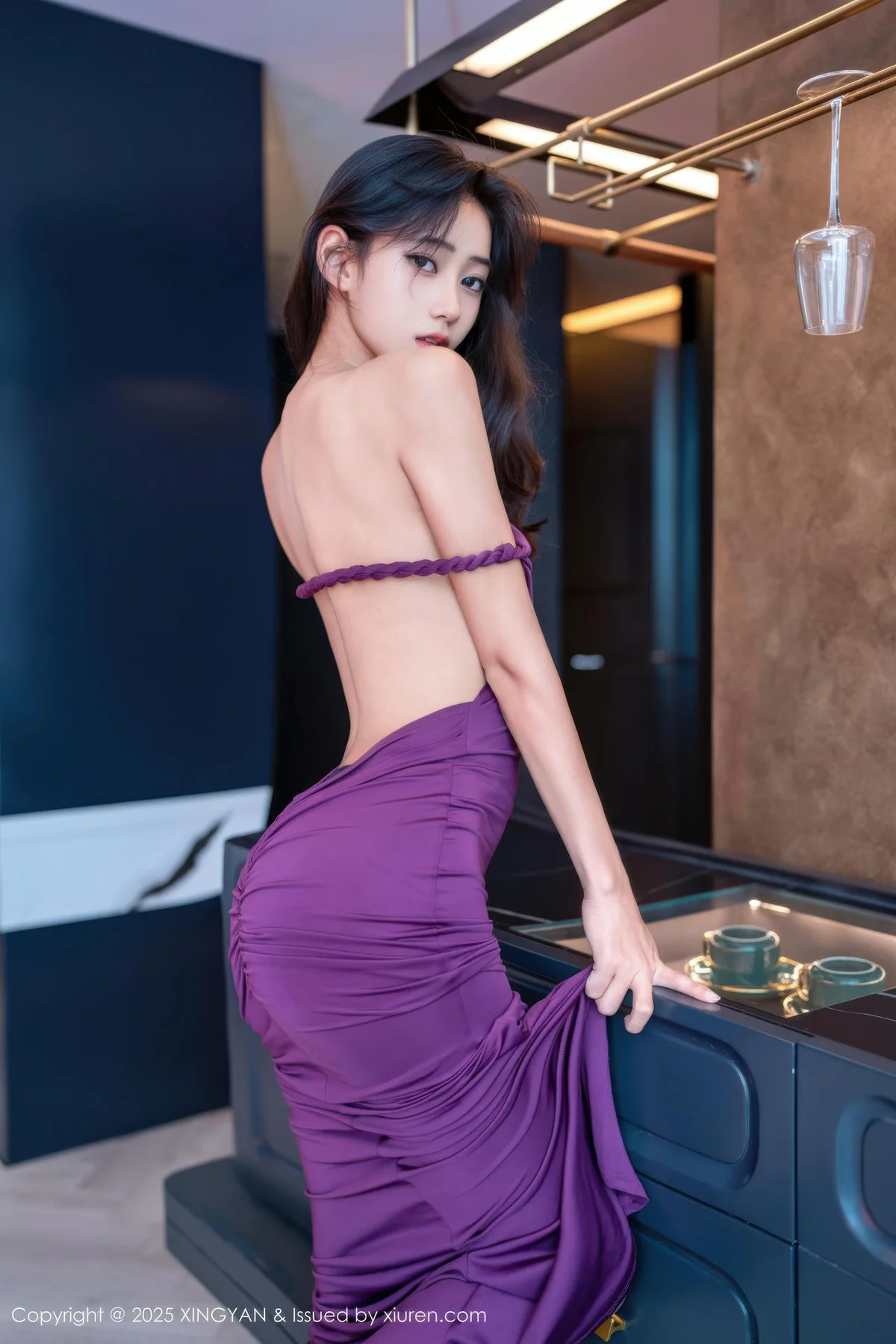 XINGYAN 星颜社 Vol.407 时安安 紫色连衣裙美腿 - 5