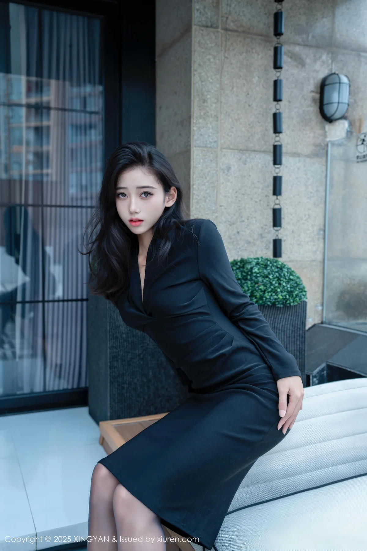 XINGYAN 星颜社 Vol.426 时安安 黑色连衣裙黑丝美女 - 2