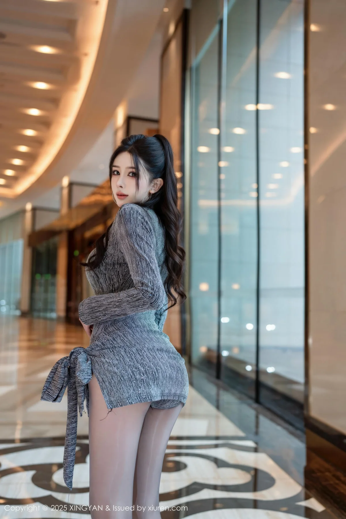 XINGYAN 星颜社 Vol.427 李丽莎 灰色连衣短裙 - 2
