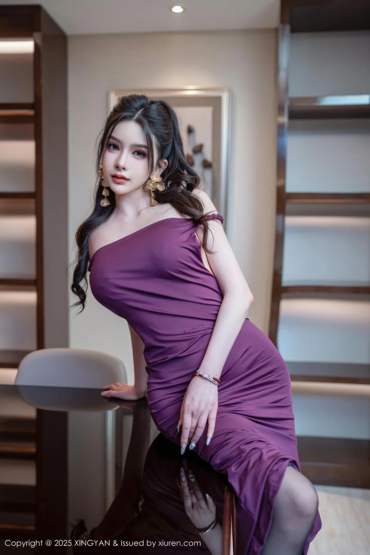 XINGYAN 星颜社 Vol.436 李丽莎 紫色连衣裙魅惑黑丝 - 1
