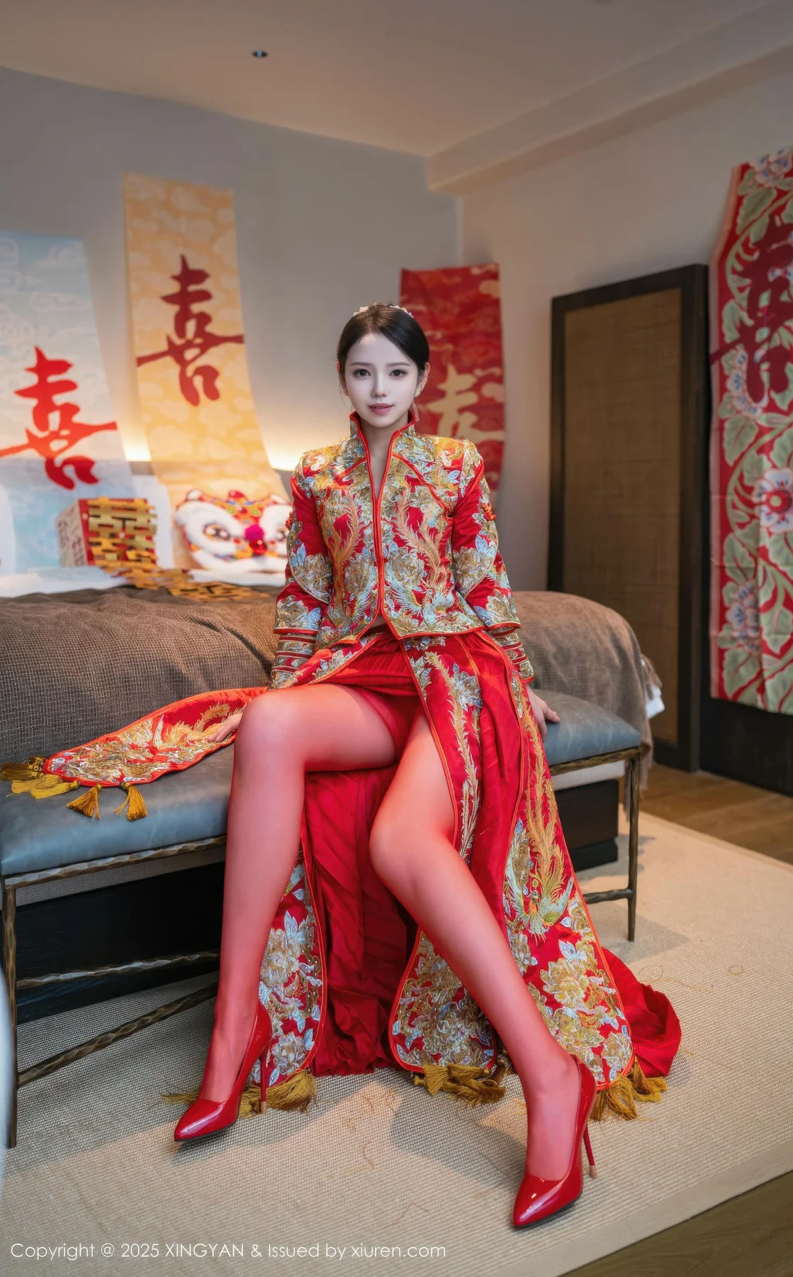 XINGYAN 星颜社 Vol.438 大美妞儿 红色新娘服饰 - 3