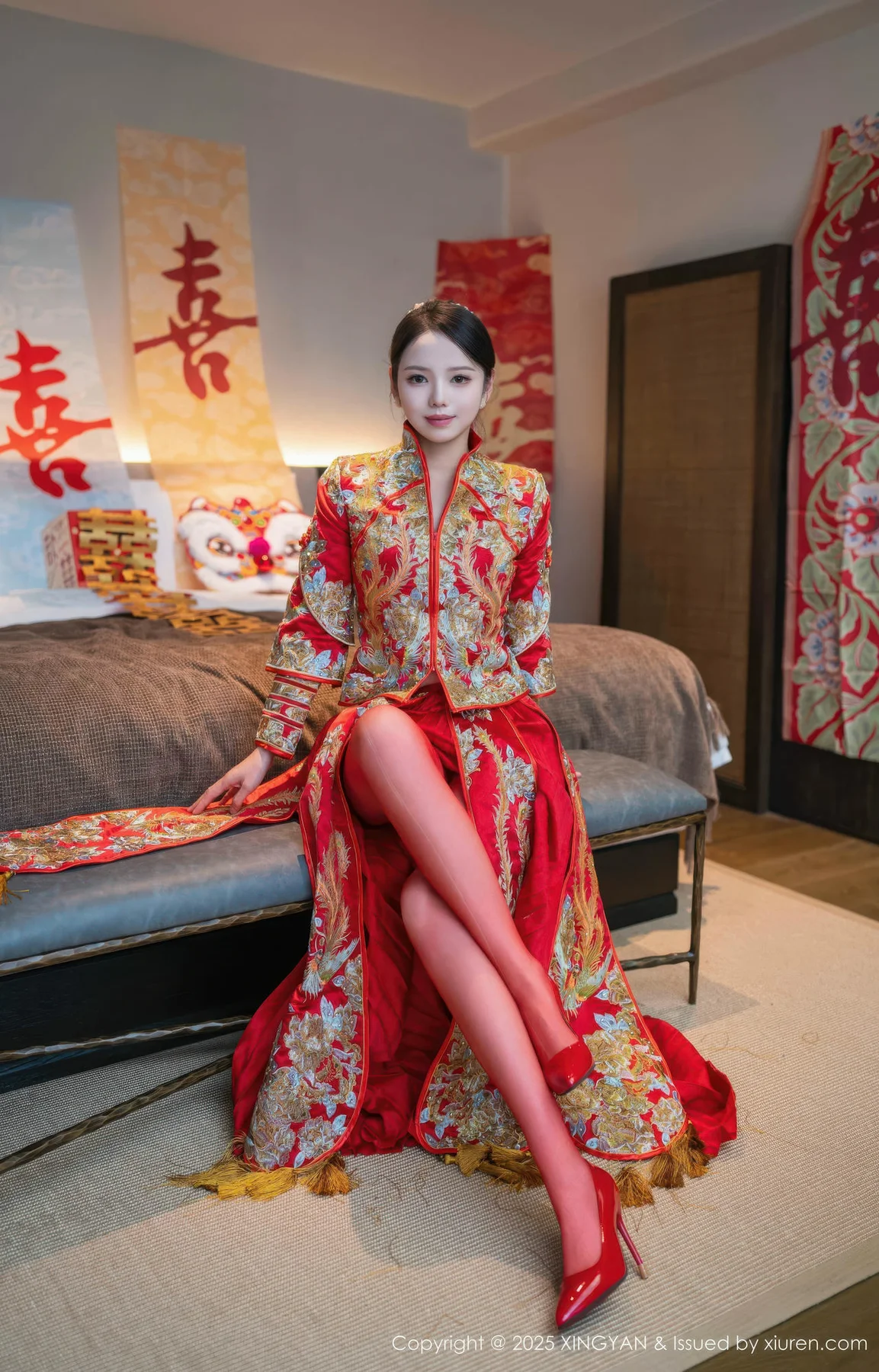 XINGYAN 星颜社 Vol.438 大美妞儿 红色新娘服饰 - 4