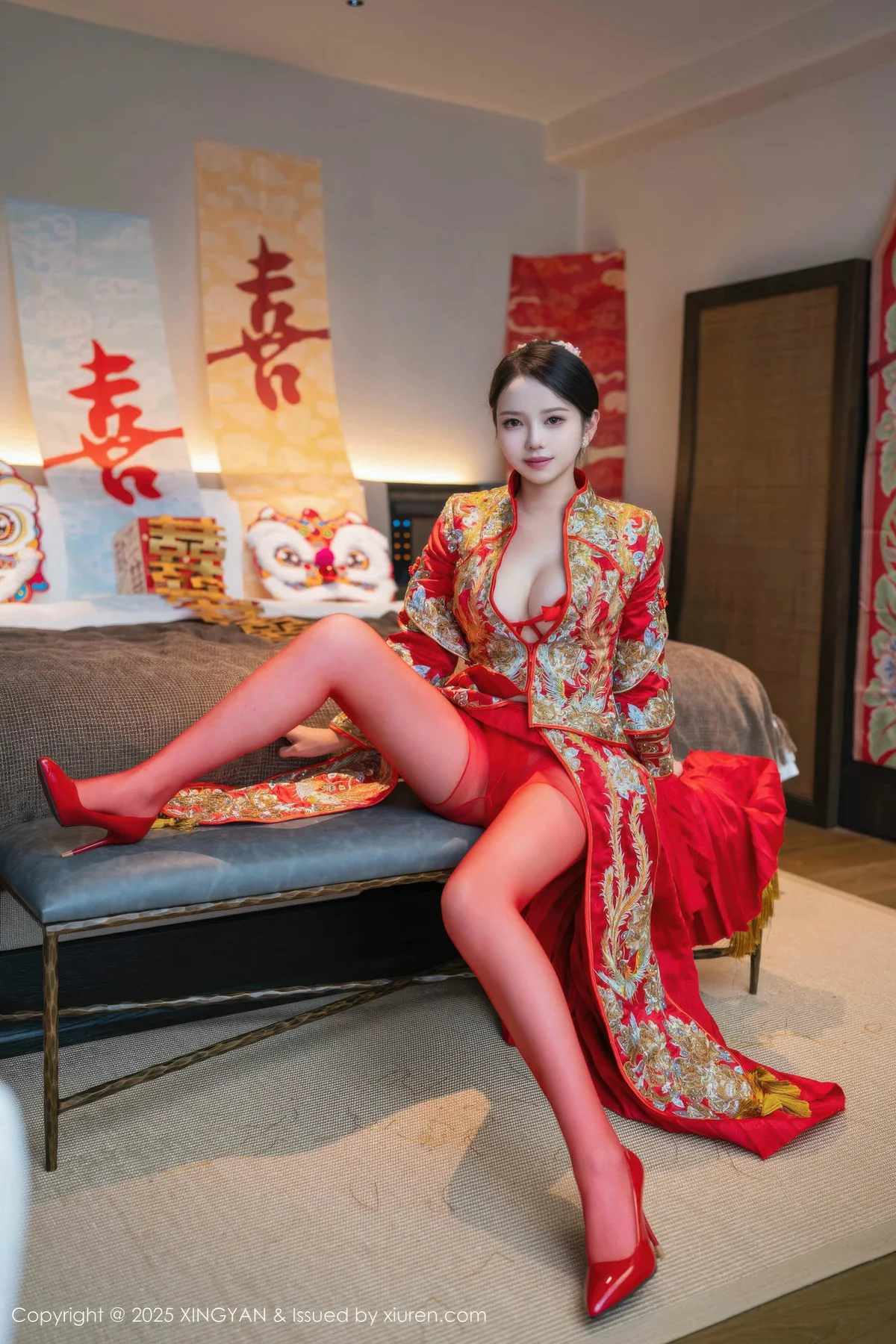 XINGYAN 星颜社 Vol.438 大美妞儿 红色新娘服饰 - 7