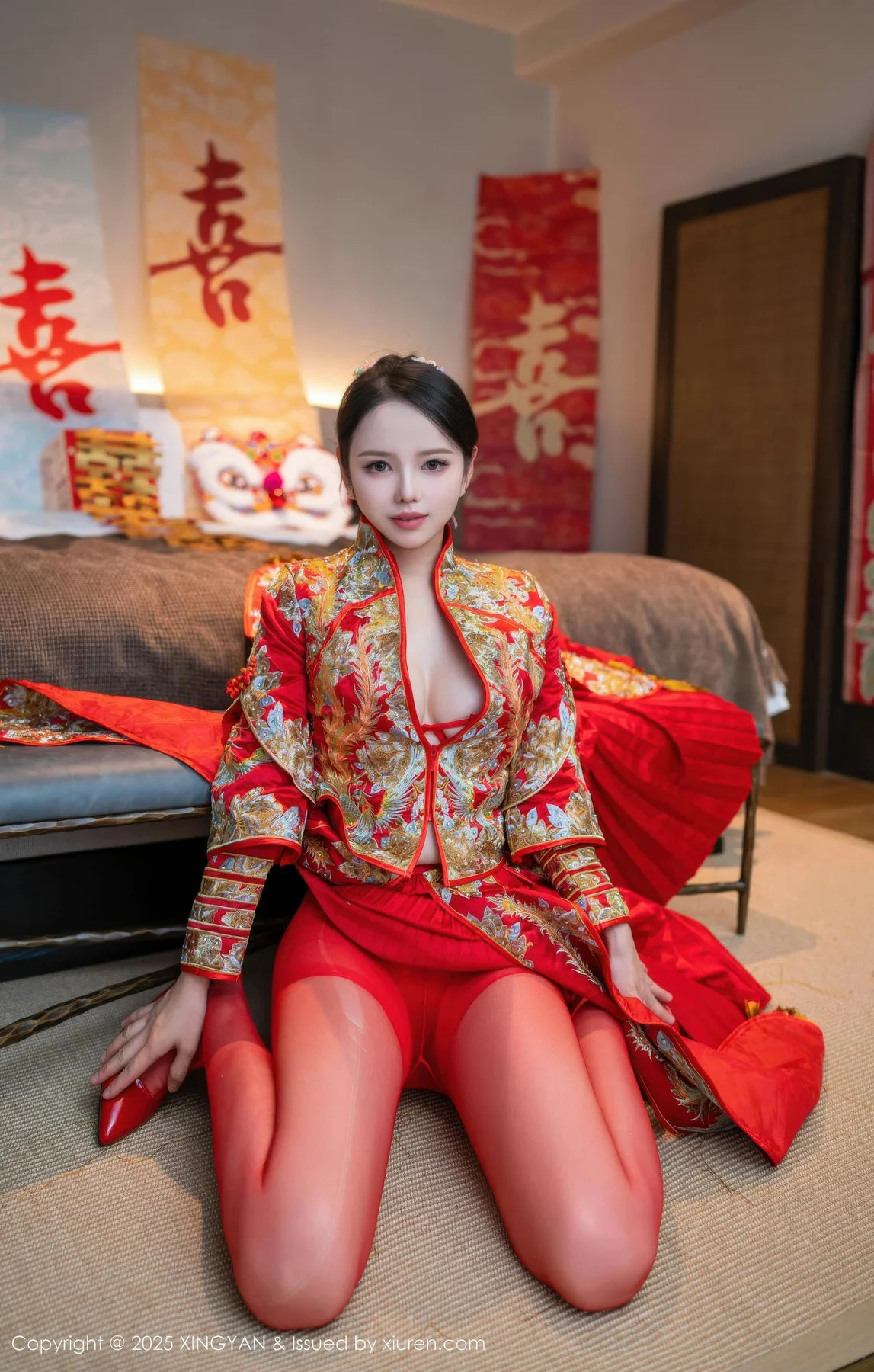 XINGYAN 星颜社 Vol.438 大美妞儿 红色新娘服饰 - 8