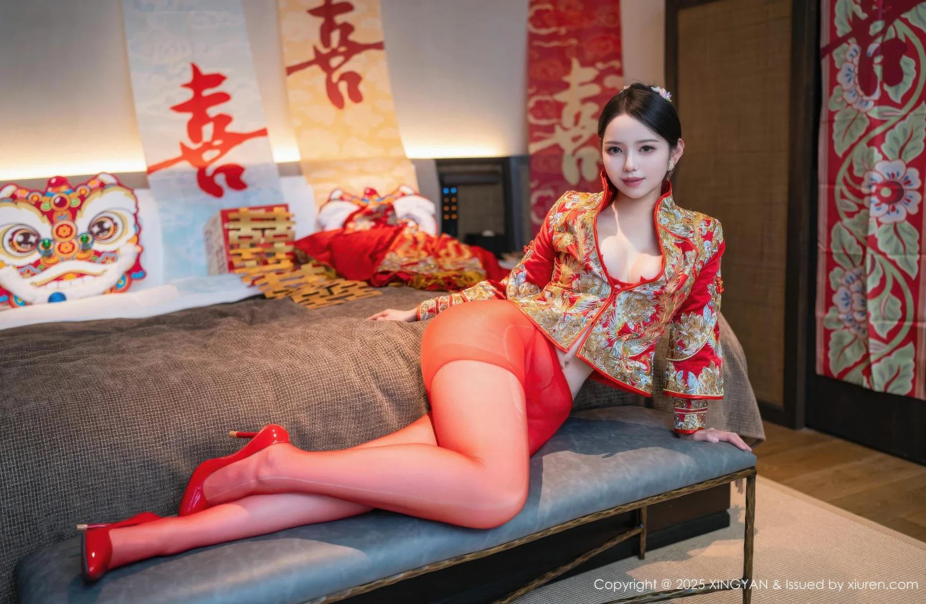 XINGYAN 星颜社 Vol.438 大美妞儿 红色新娘服饰 - 10