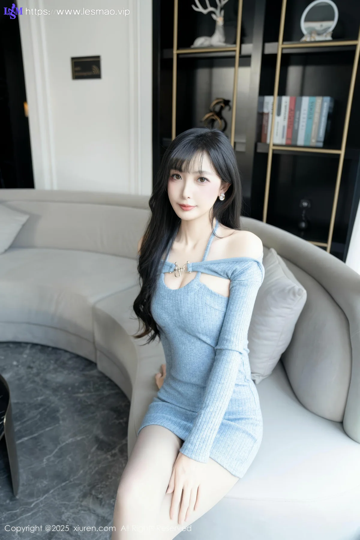 XiuRen 秀人 No.10124 樱桃小阑子 浅蓝色连衣短裙 - 5