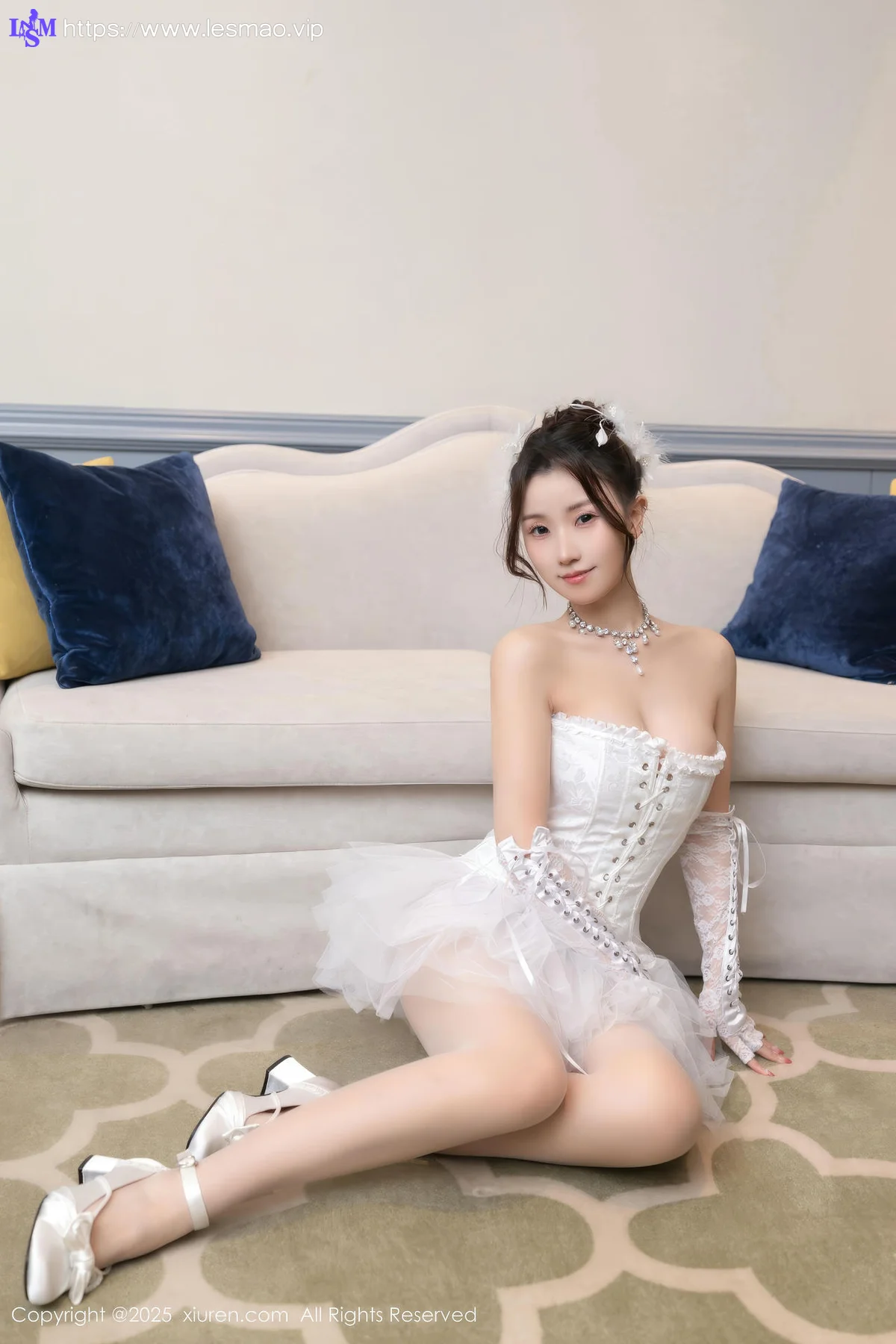 XiuRen 秀人 No.10161 杏子Yada 白色连衣短裙 - 6
