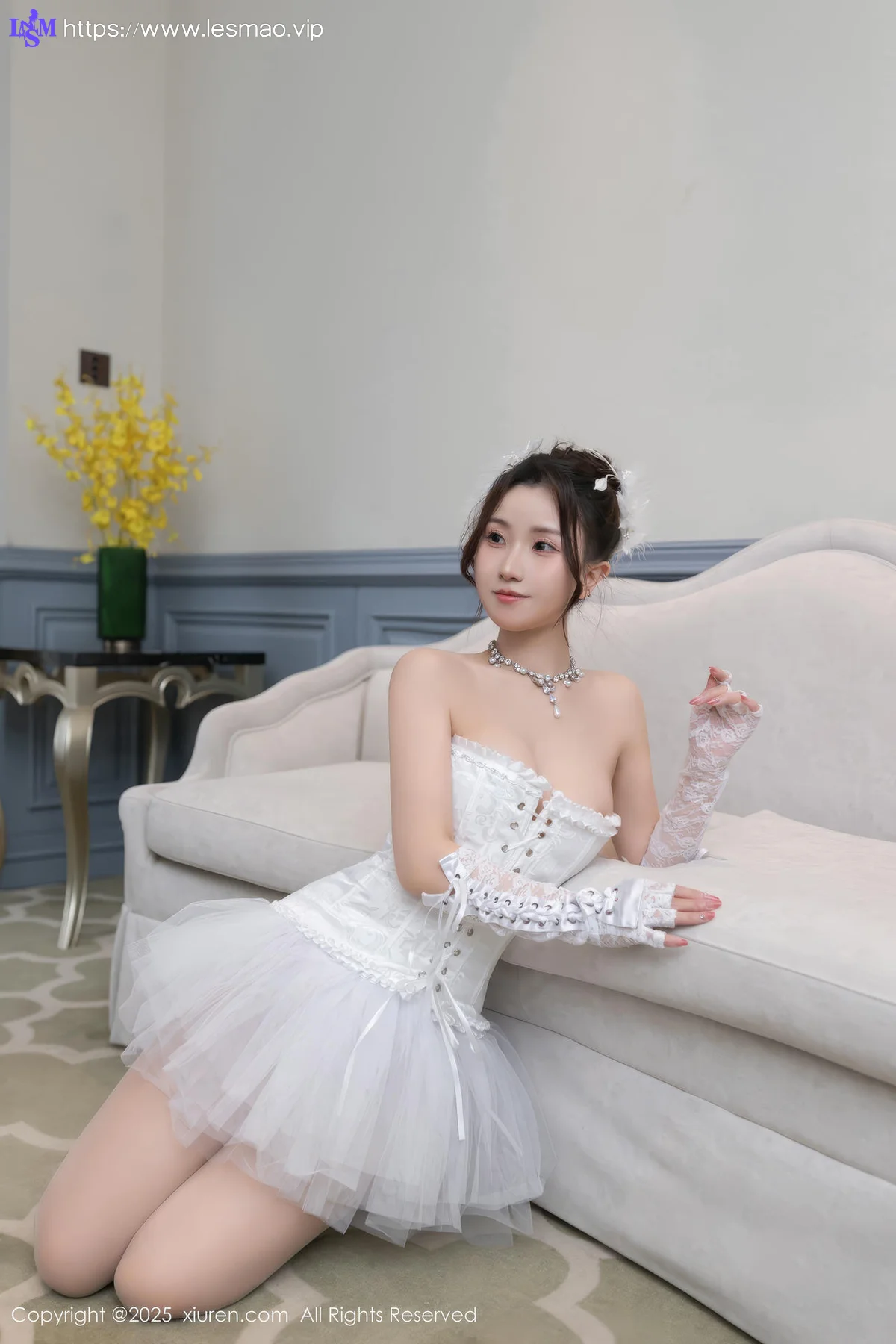 XiuRen 秀人 No.10161 杏子Yada 白色连衣短裙 - 9