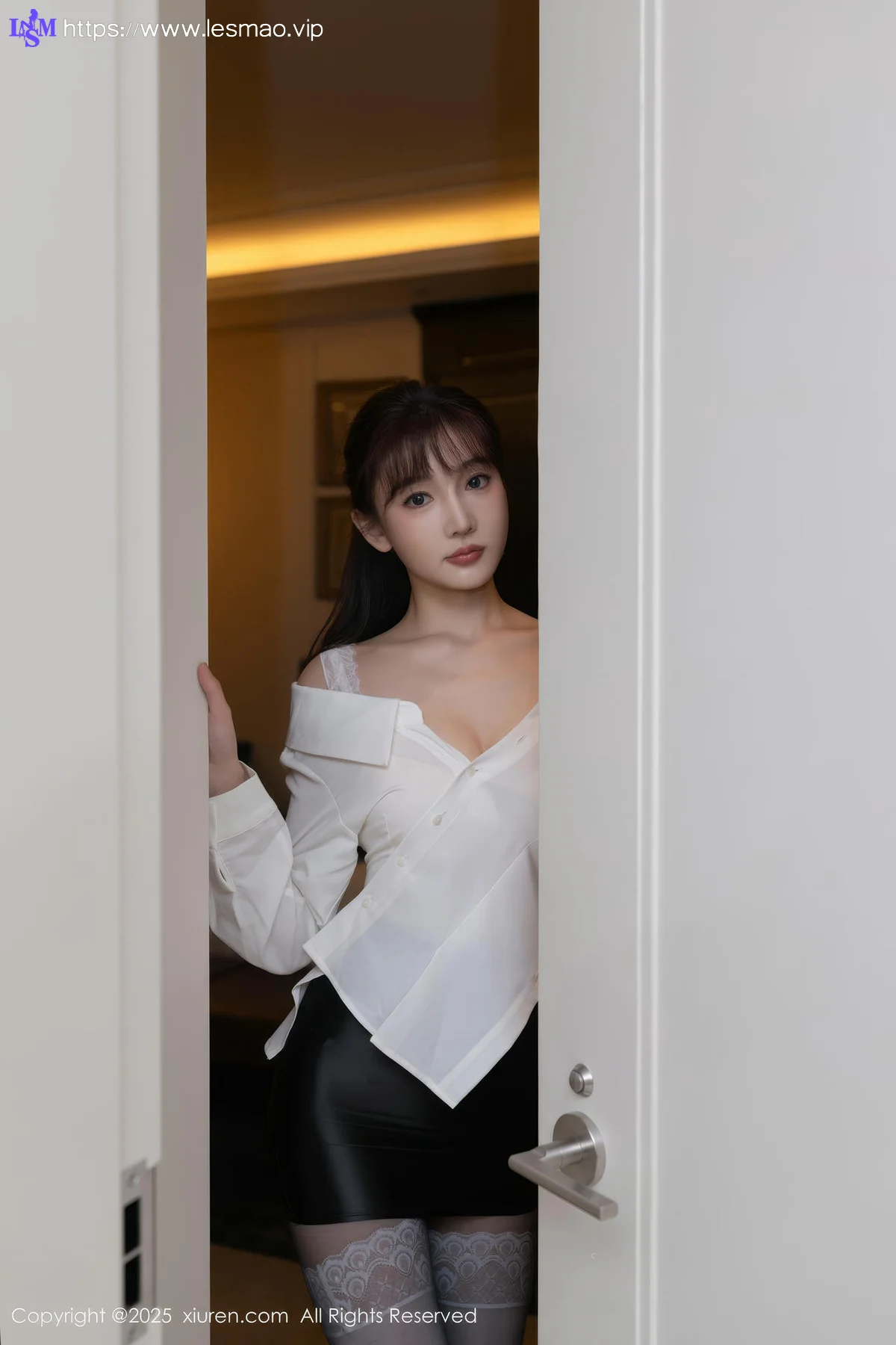 XiuRen 秀人 No.10166 陆萱萱 白色衬衫黑丝， - 9