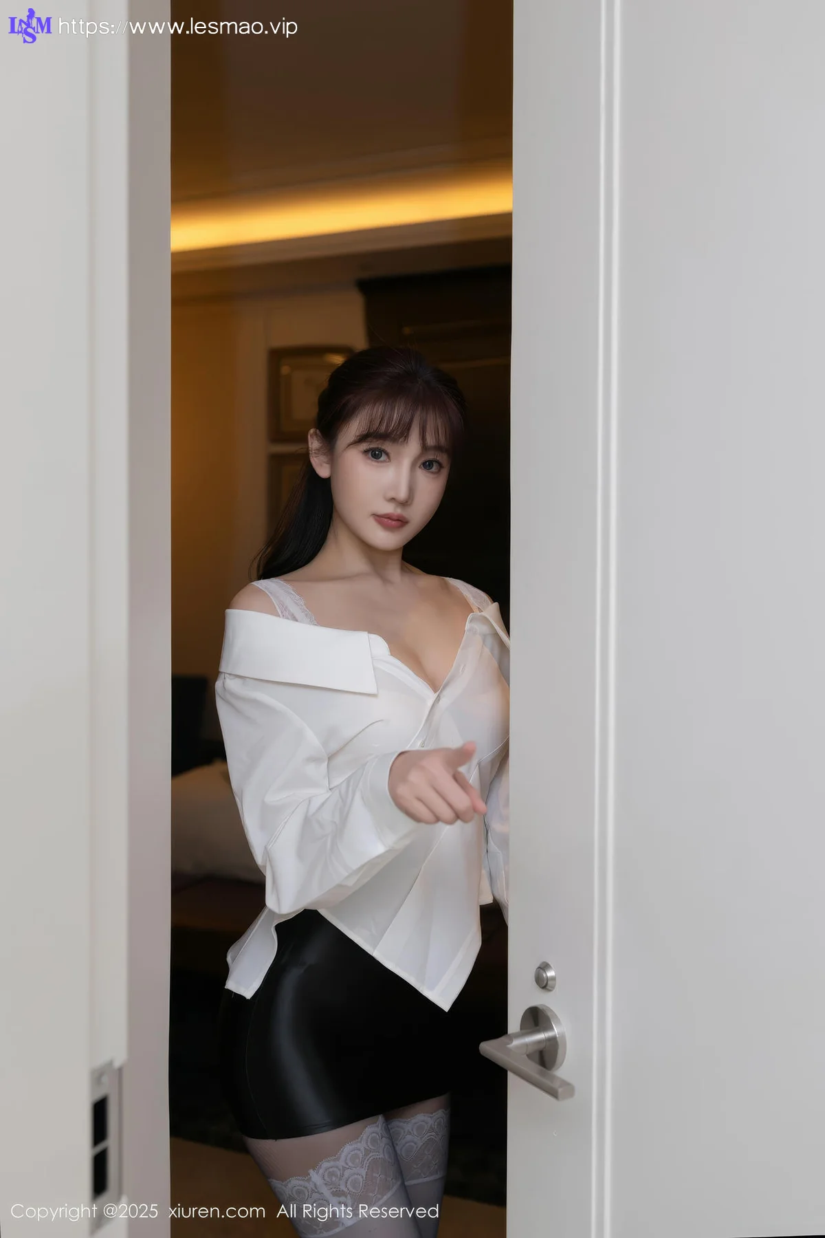 XiuRen 秀人 No.10166 陆萱萱 白色衬衫黑丝， - 10