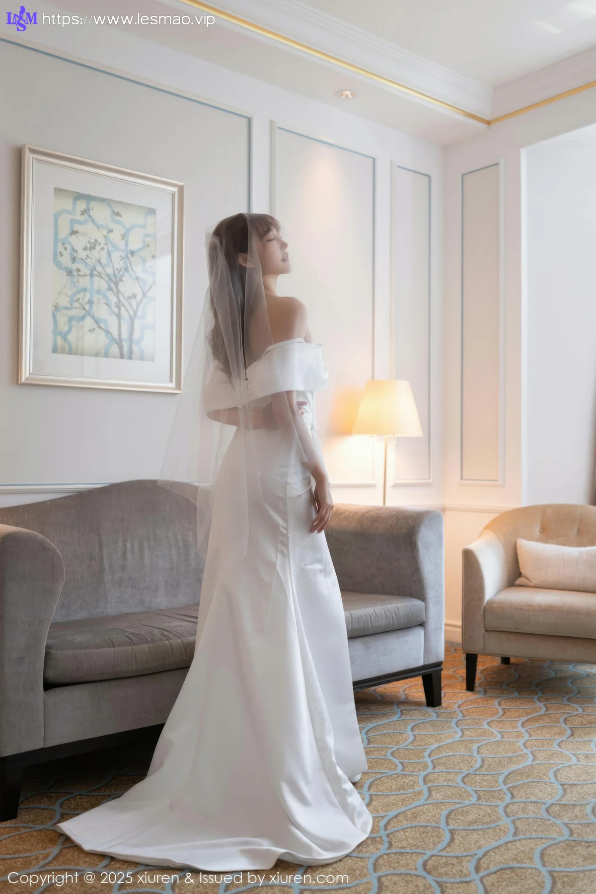 XiuRen 秀人 No.10535 陆萱萱 白色蕾丝情趣婚纱 - 4
