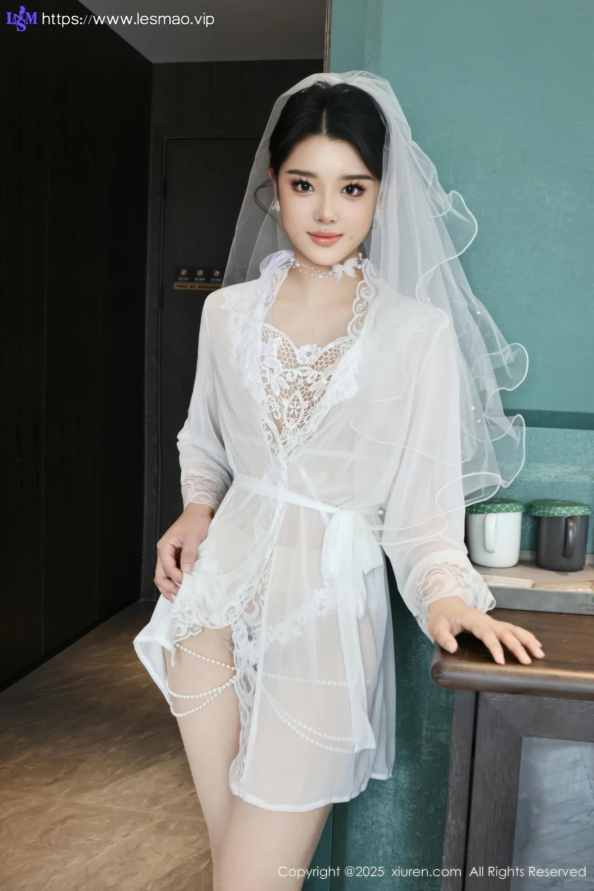 XiuRen 秀人 No.10559 糯梨子 白色婚纱搭配 - 6