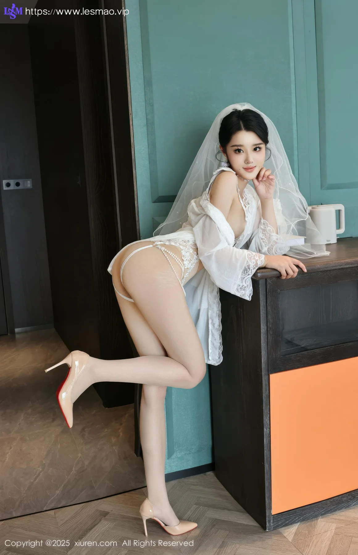 XiuRen 秀人 No.10559 糯梨子 白色婚纱搭配 - 8