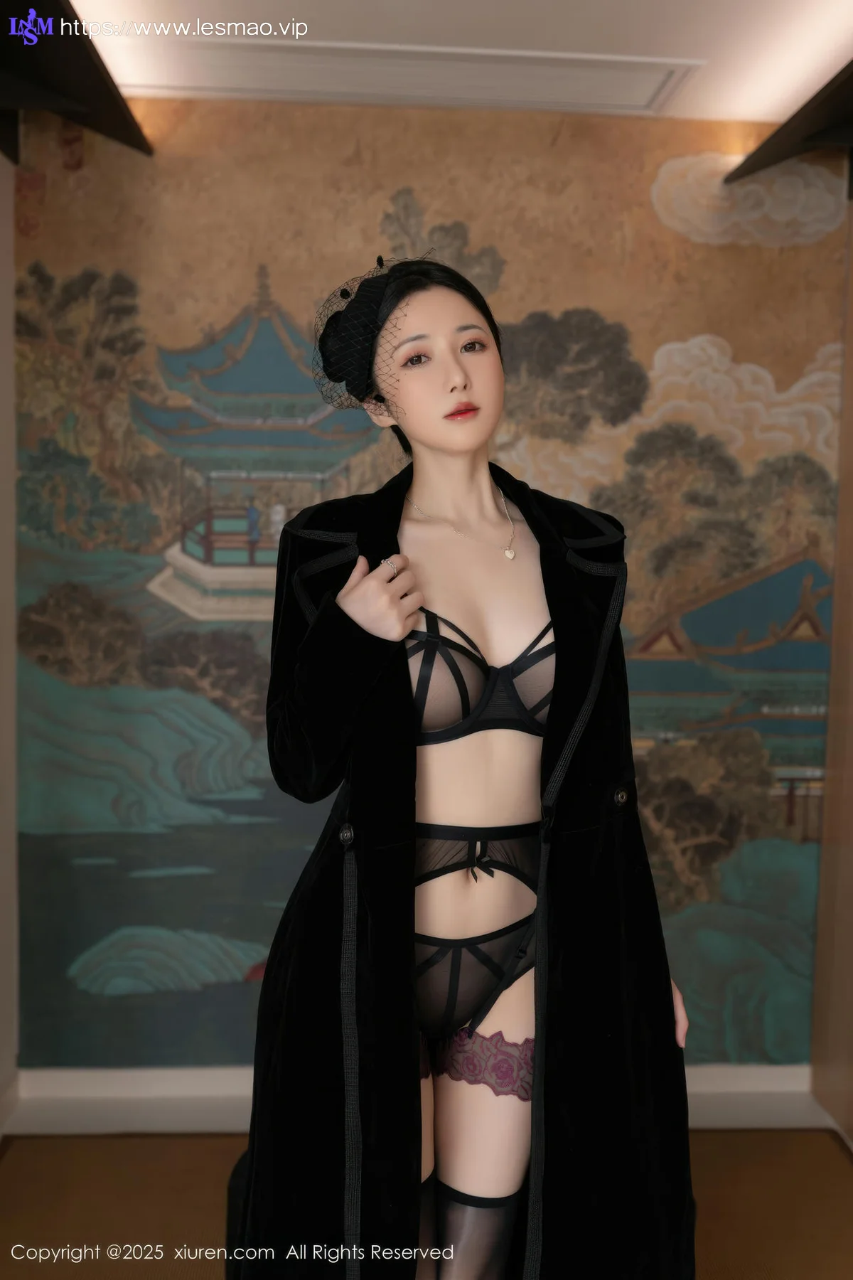 XiuRen 秀人 No.10564 鱼子酱 黑色连体丝袜 - 6