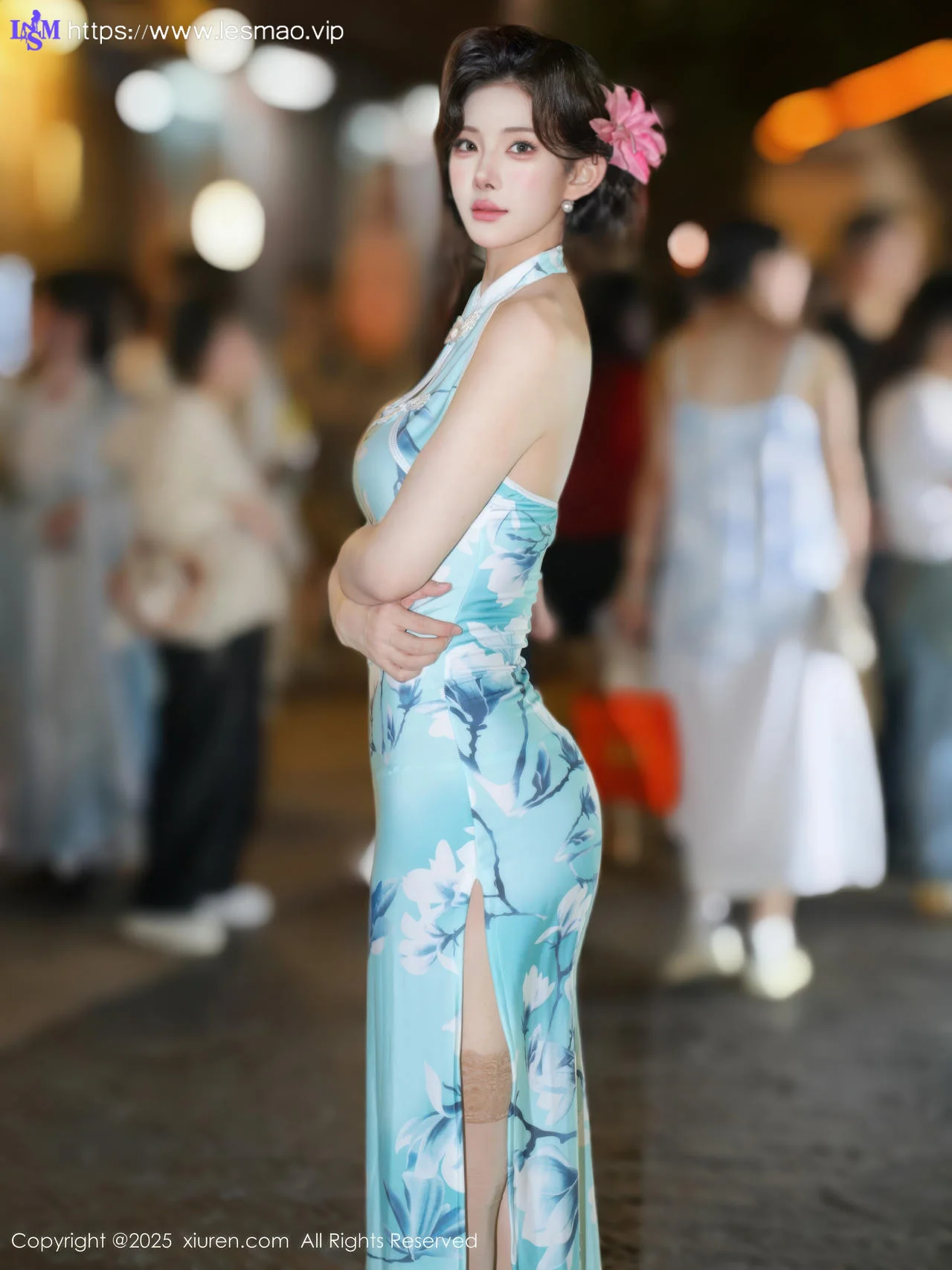 XiuRen 秀人 No.10594 梨霜儿 青色旗袍搭配 - 10