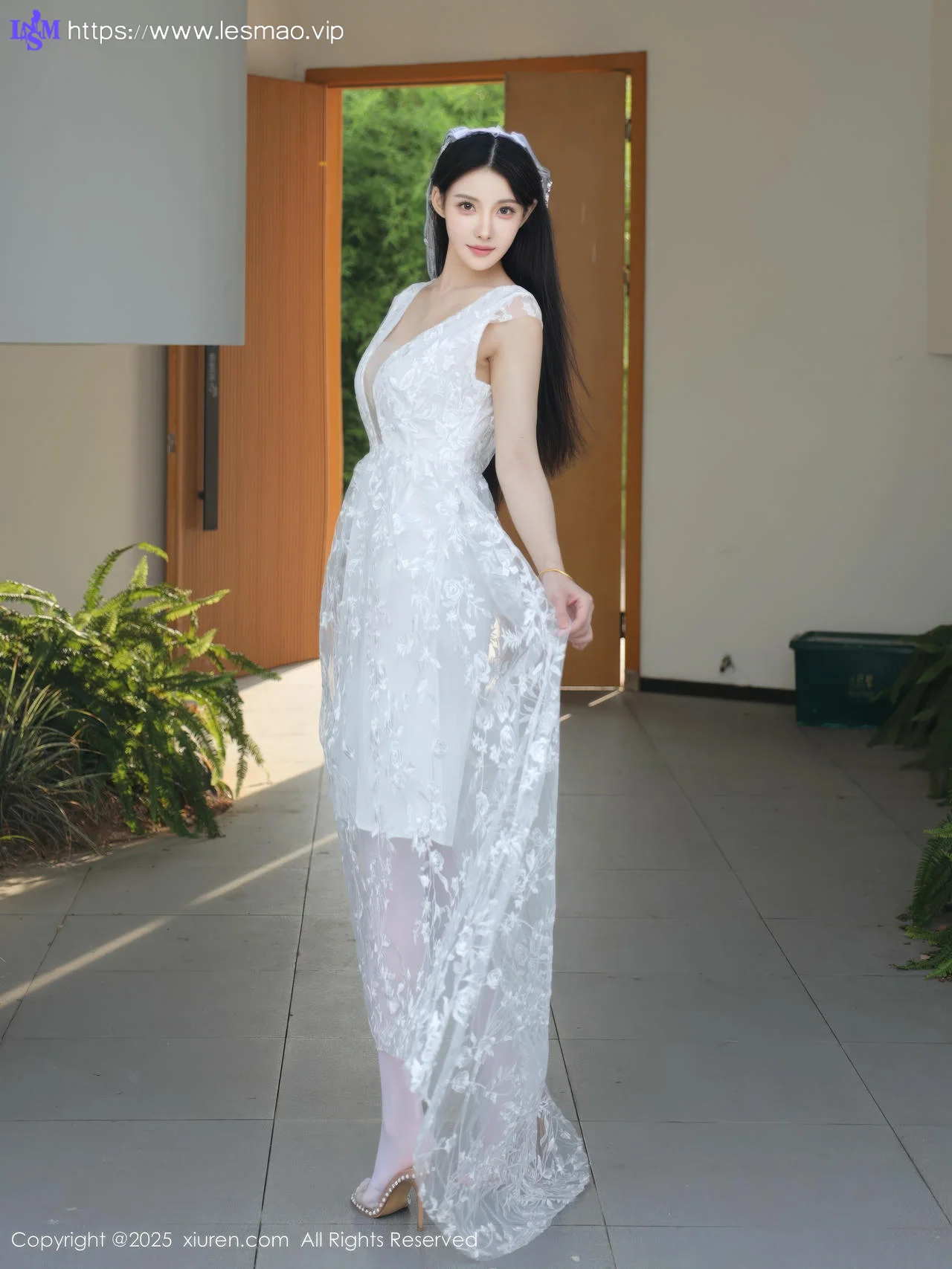 XiuRen 秀人 No.10661 梨霜儿 白色婚纱诱人白色丝袜 - 6