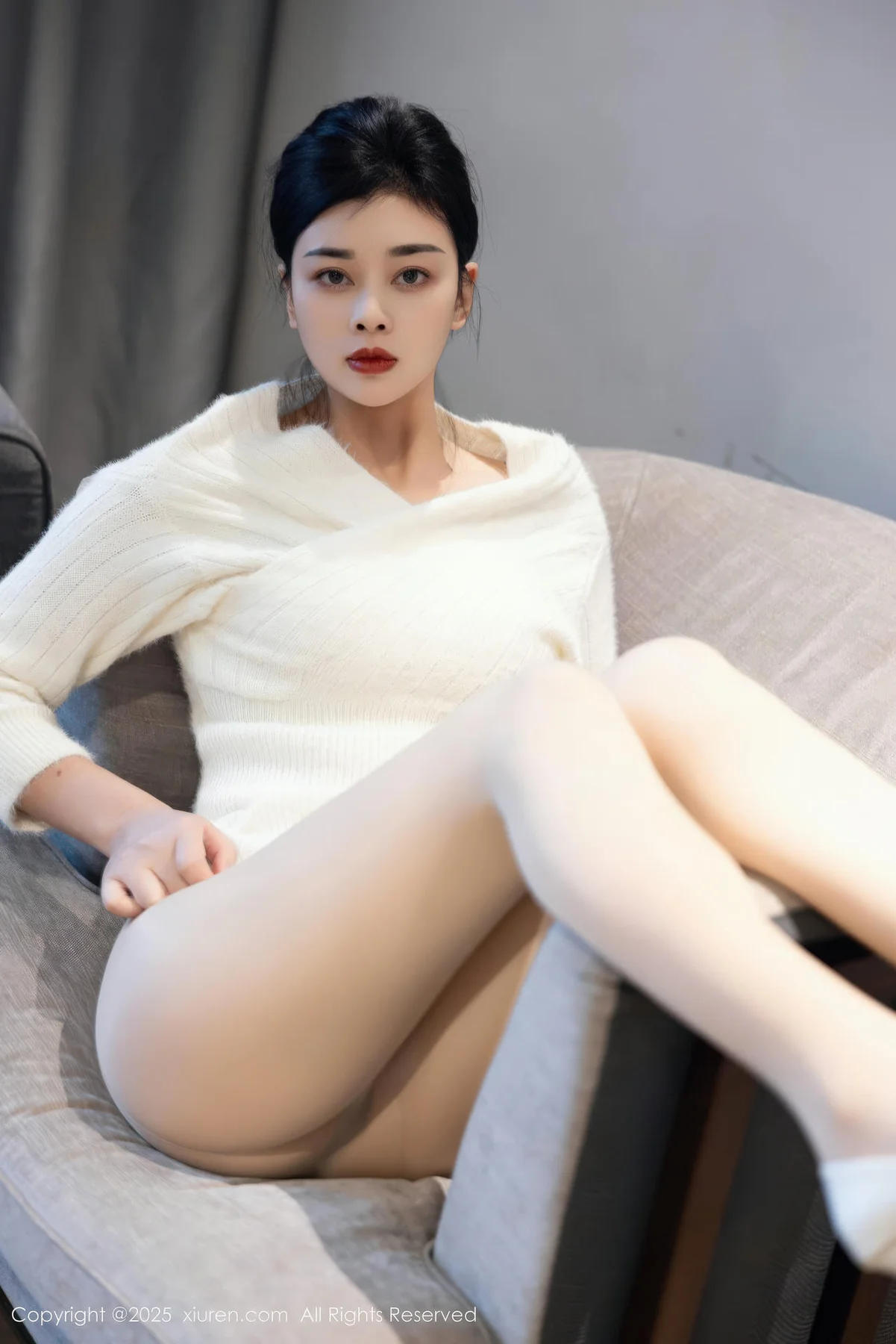 XiuRen 秀人 No.10986 徐清妍 白色毛衣肉色丝袜 - 7