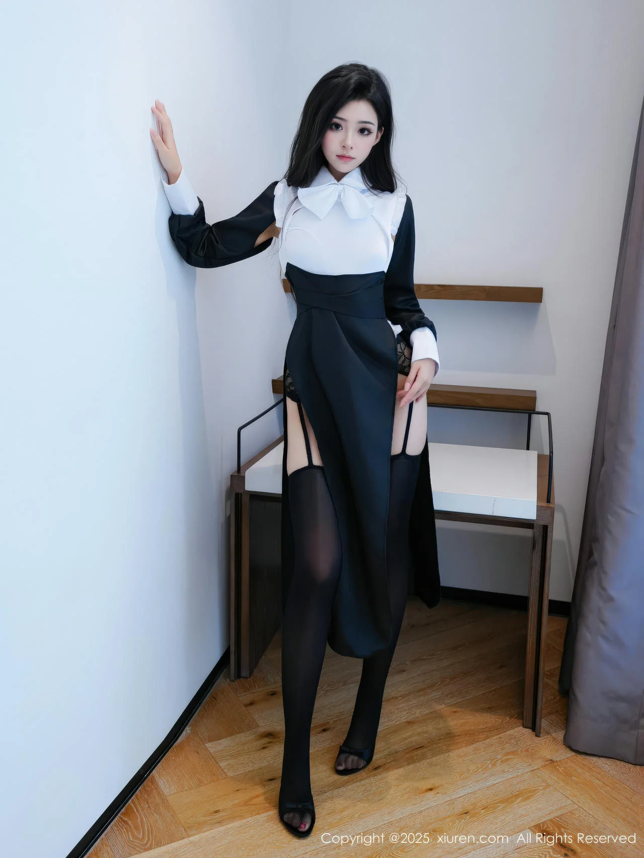 XiuRen 秀人 No.11059 白琮瑗 黑白修女服饰魅惑黑丝 - 1