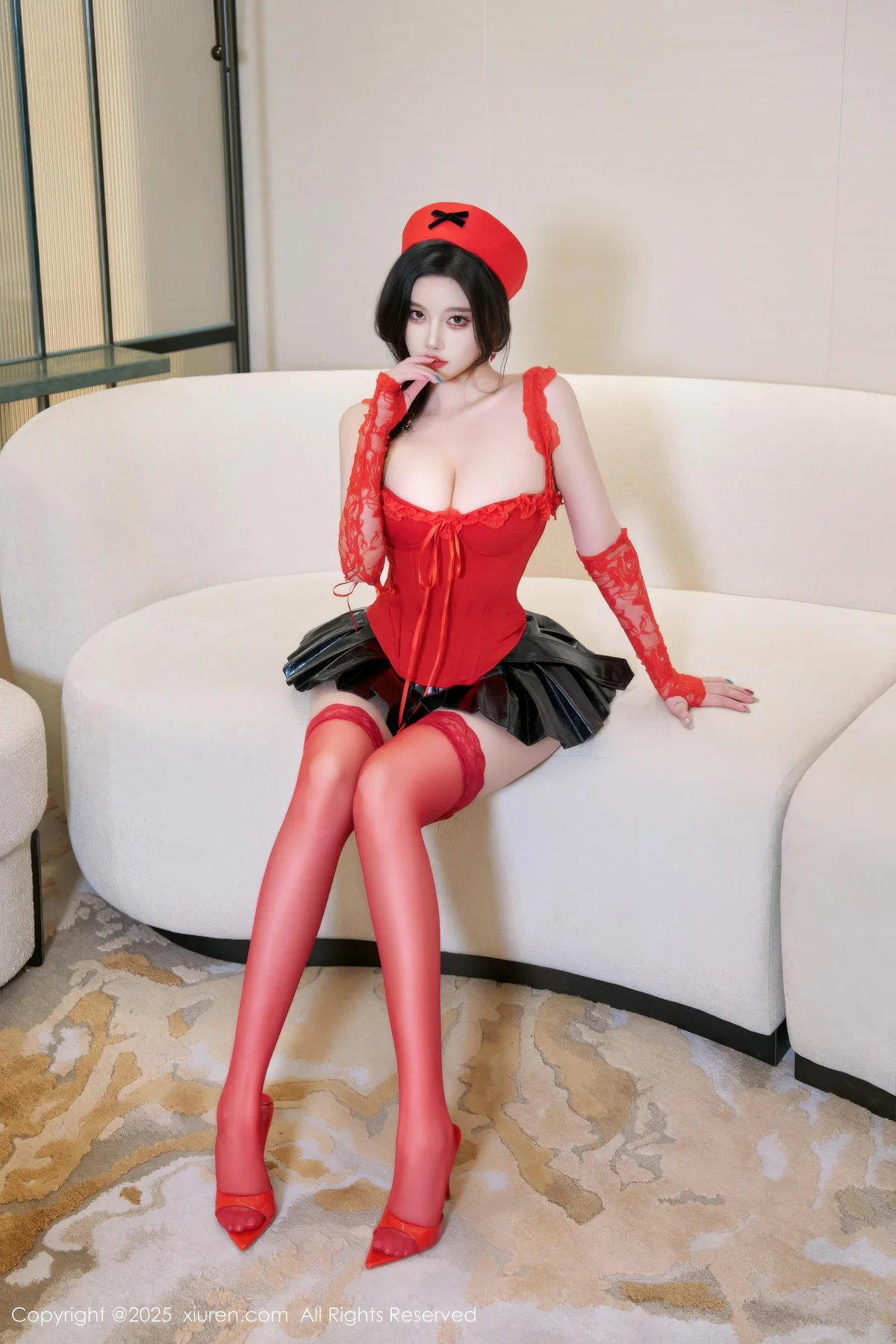 XiuRen 秀人 No.11151 CHENCHEN 兔女郎红色情趣服饰 - 3