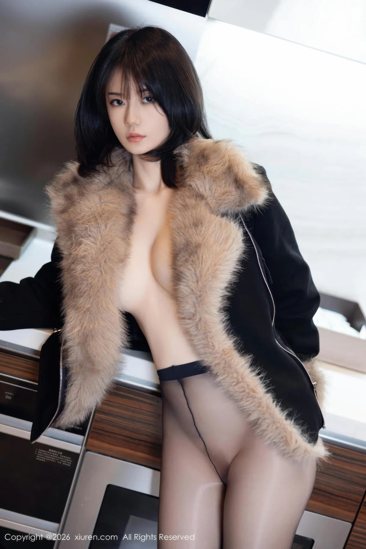 XiuRen 秀人 No.11215 凌七七深色毛衣魅惑黑丝 - 1