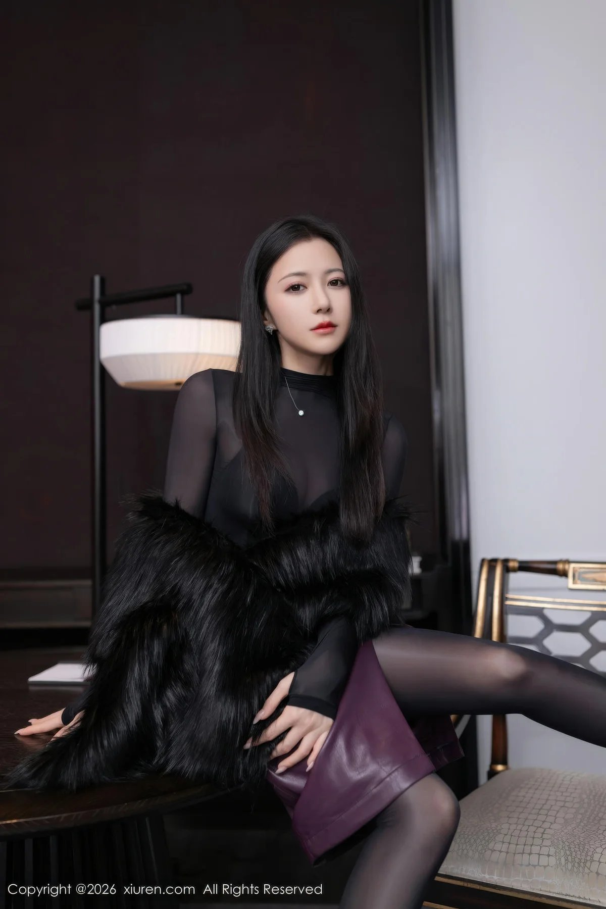 XiuRen 秀人 No.11245 鱼子酱Fish黑色内衣连体丝袜 - 7