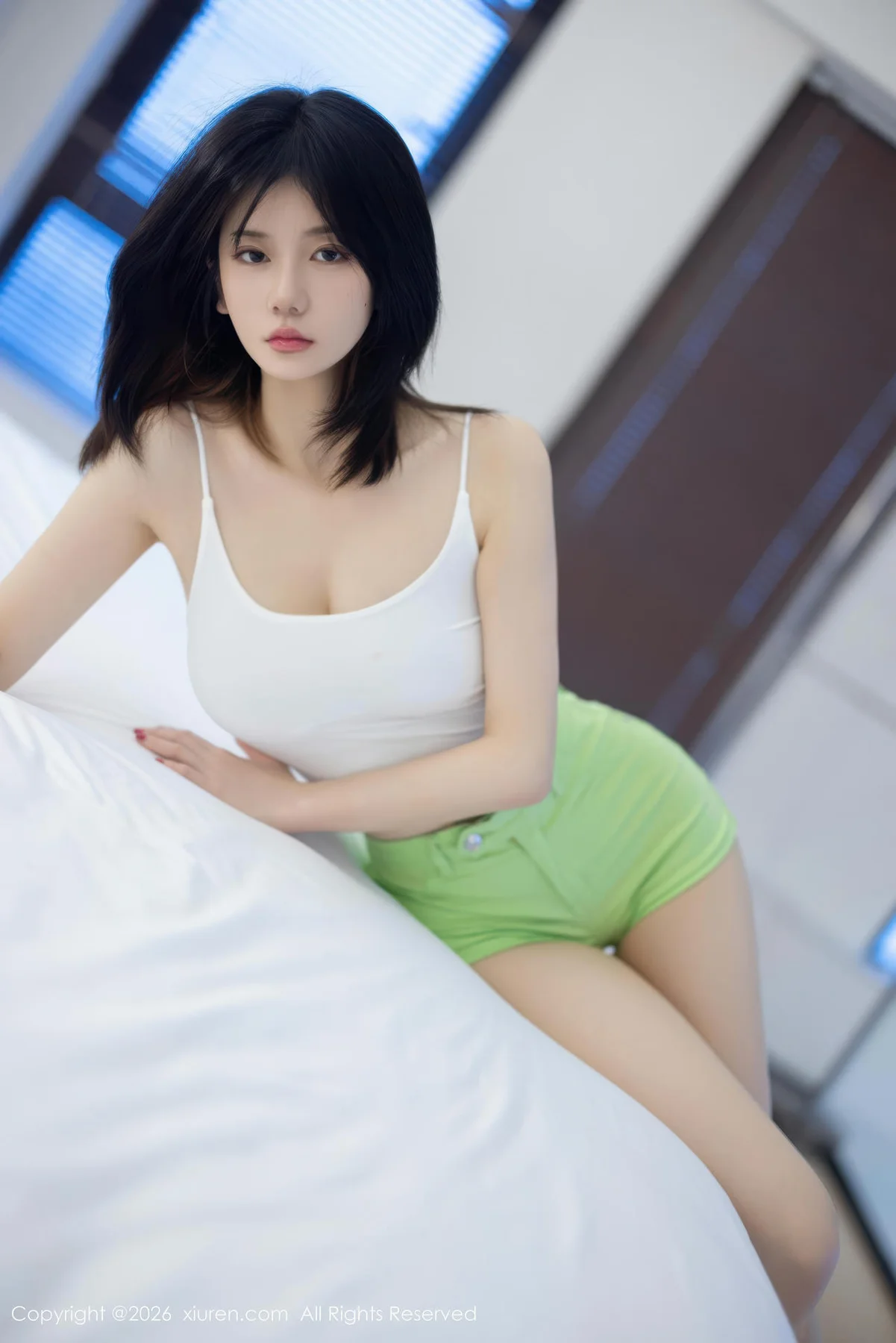 XiuRen 秀人 No.11273 凌七七 浅绿色连衣短裤 - 3