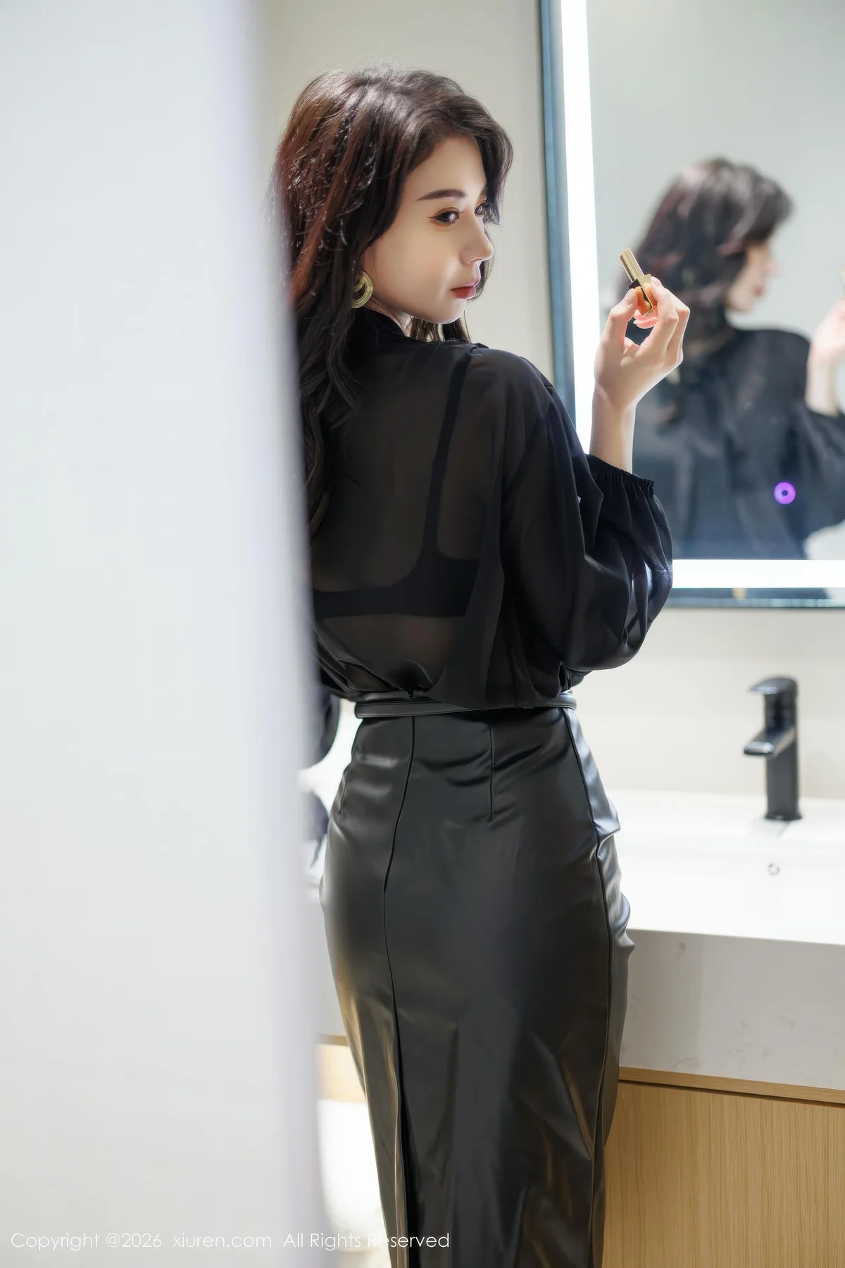 XiuRen 秀人 No.11291 心玥黑色皮裙黑丝高跟 - 8