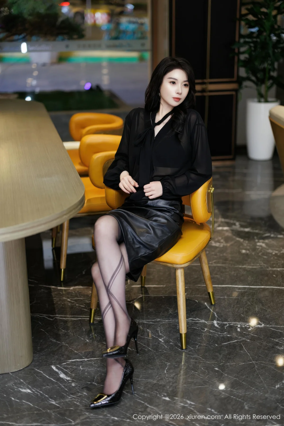 XiuRen 秀人 No.11291 心玥黑色皮裙黑丝高跟 - 10