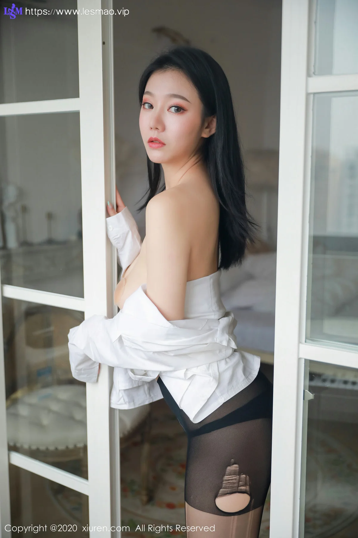 XiuRen 秀人 No.1957 开档黑丝情趣制服 anran  新图上架 - 5