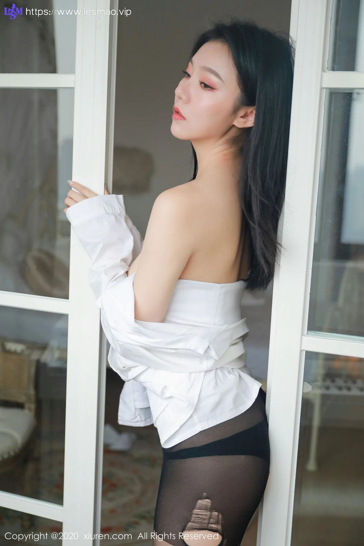 XiuRen 秀人 No.1957 开档黑丝情趣制服 anran  新图上架 - 8