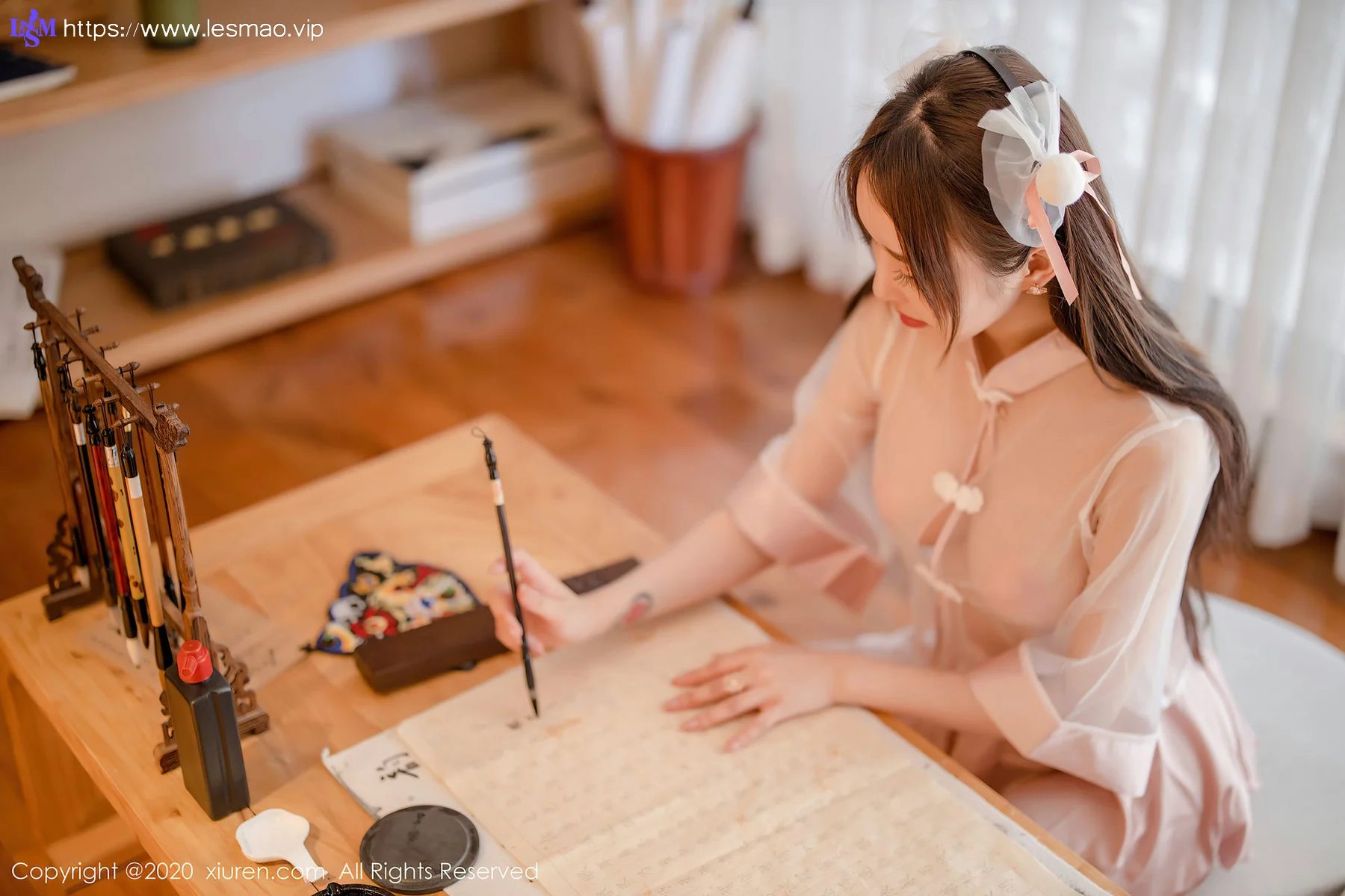 XiuRen 秀人 No.2510  透视中式粉服饰主题 玉兔miki - 1